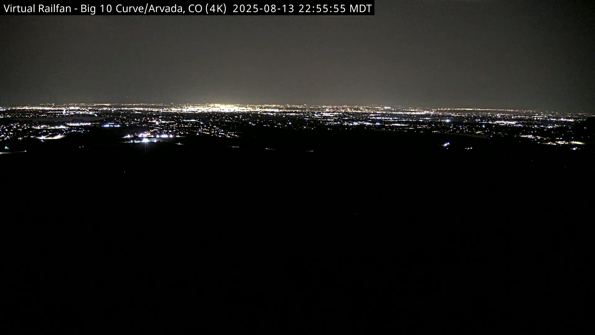 Denver Skyline  & Arvada Big  10 Curve Railroad Live Cam - Arvada, Jefferson, Colorado, USA