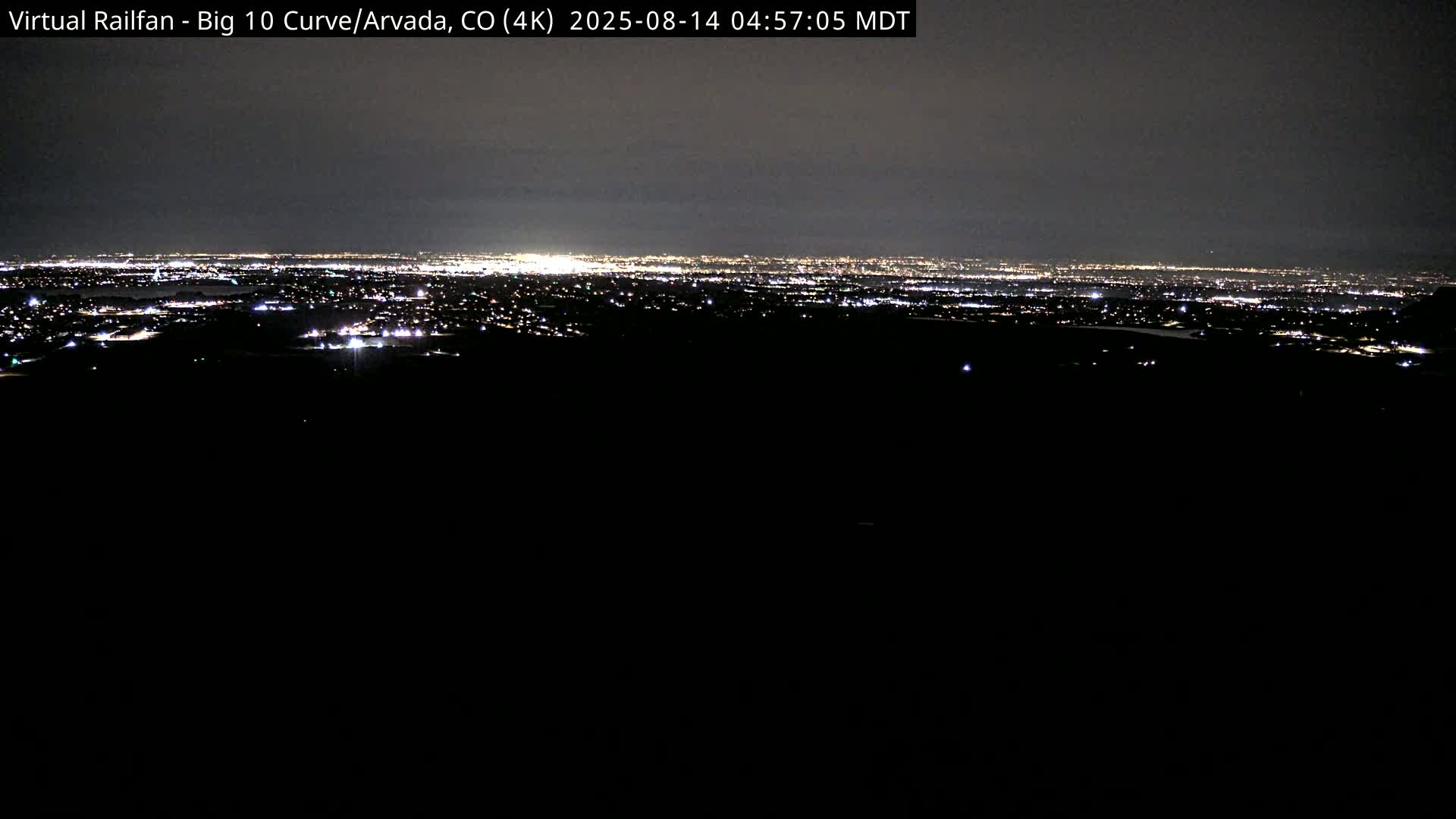 Denver Skyline  & Arvada Big  10 Curve Railroad Live Cam - Arvada, Jefferson, Colorado, USA