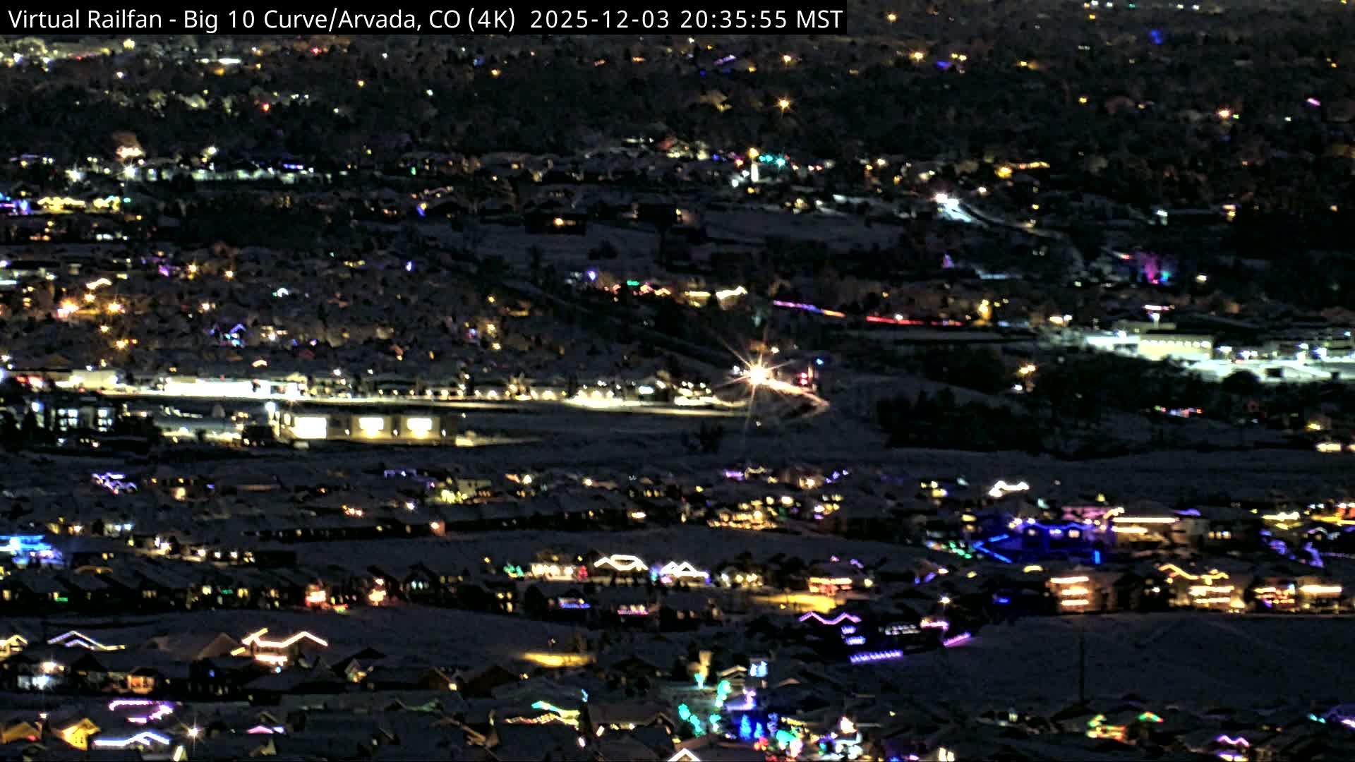 Denver Skyline  & Arvada Big  10 Curve Railroad Live Cam - Arvada, Jefferson, Colorado, USA