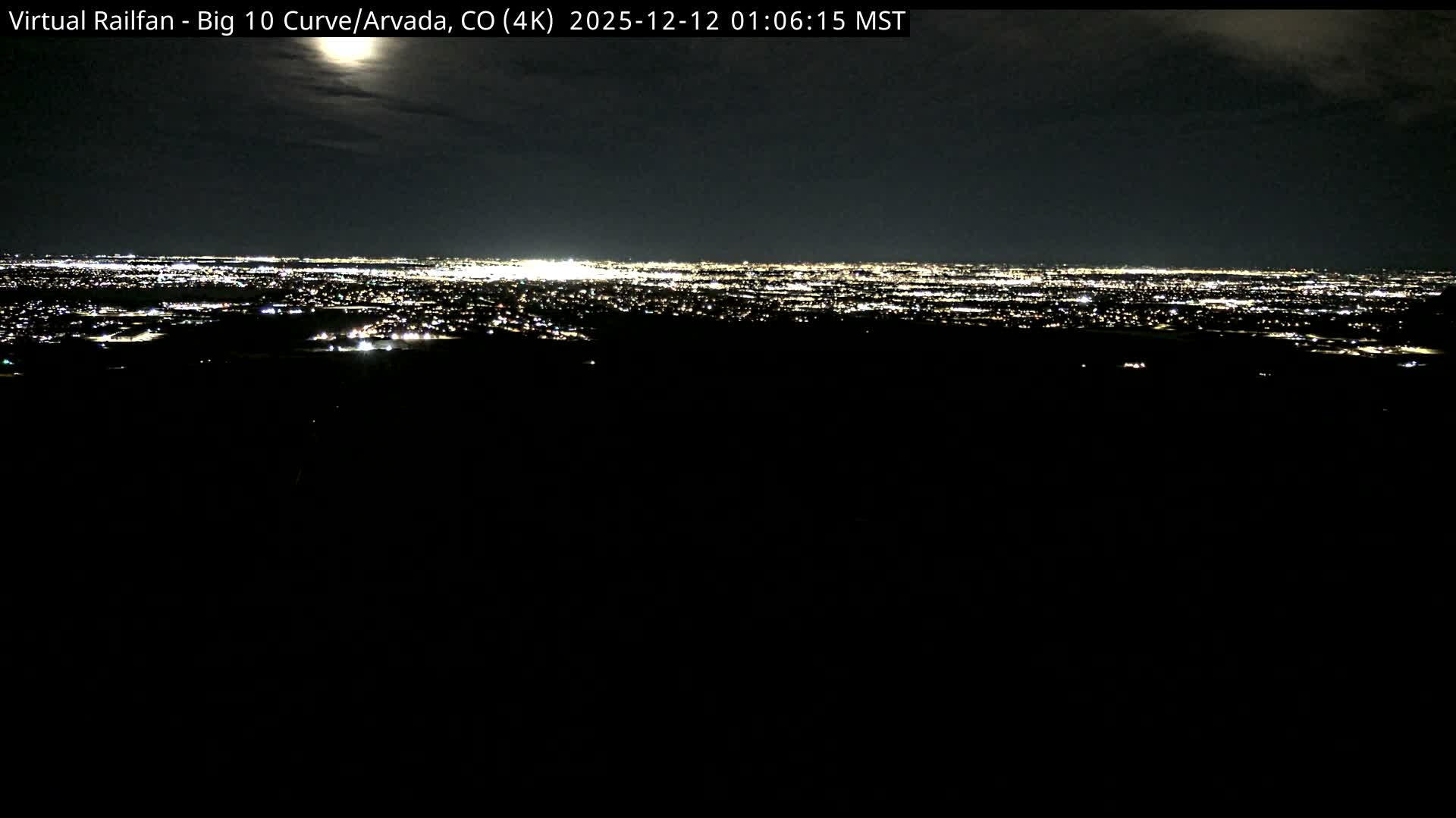 Denver Skyline  & Arvada Big  10 Curve Railroad Live Cam - Arvada, Jefferson, Colorado, USA
