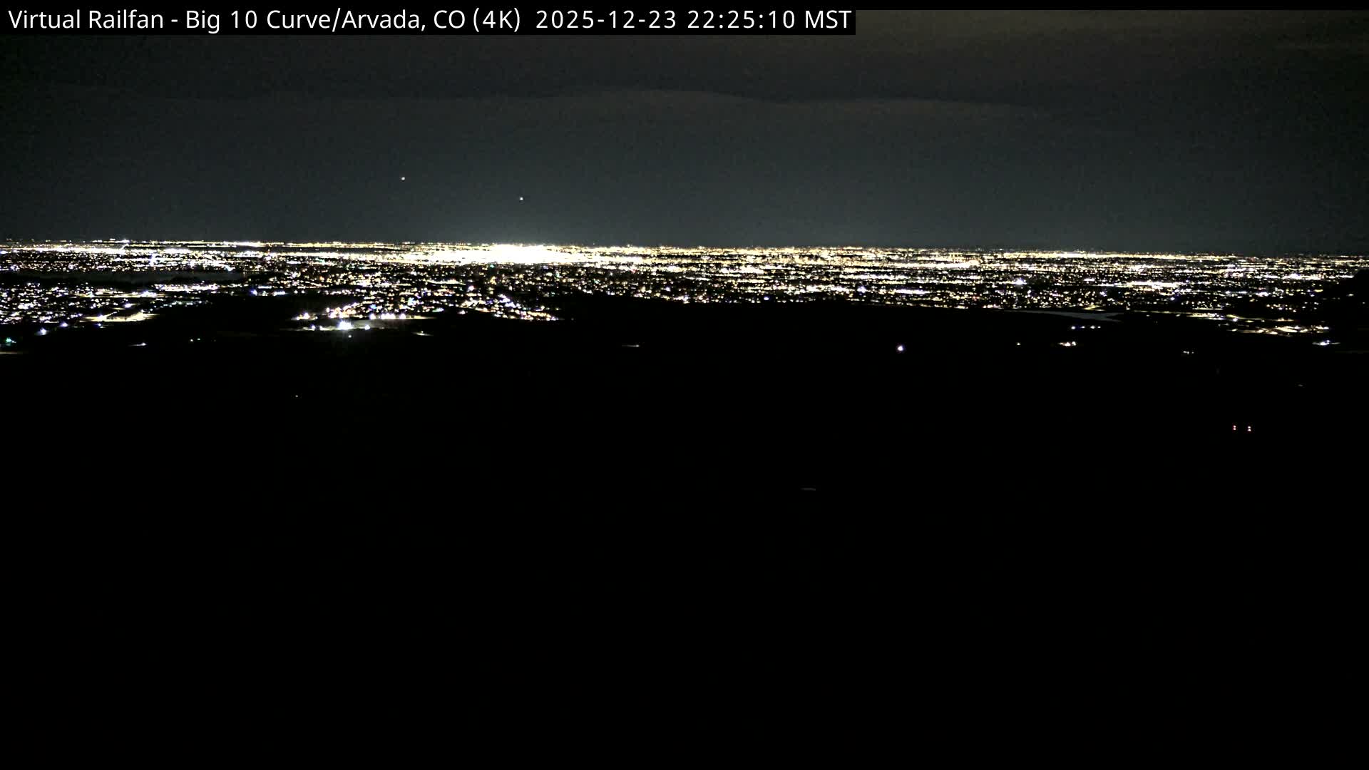 Denver Skyline  & Arvada Big  10 Curve Railroad Live Cam - Arvada, Jefferson, Colorado, USA