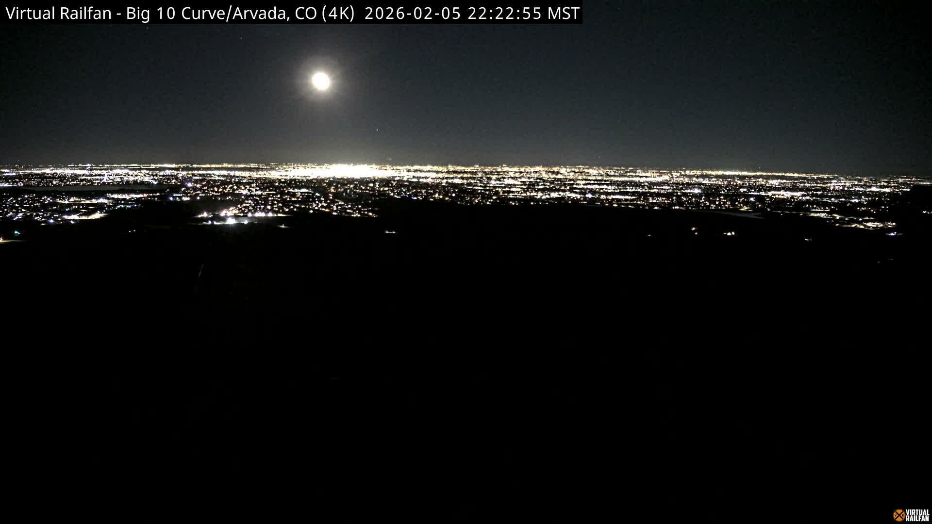 Denver Skyline  & Arvada Big  10 Curve Railroad Live Cam - Arvada, Jefferson, Colorado, USA