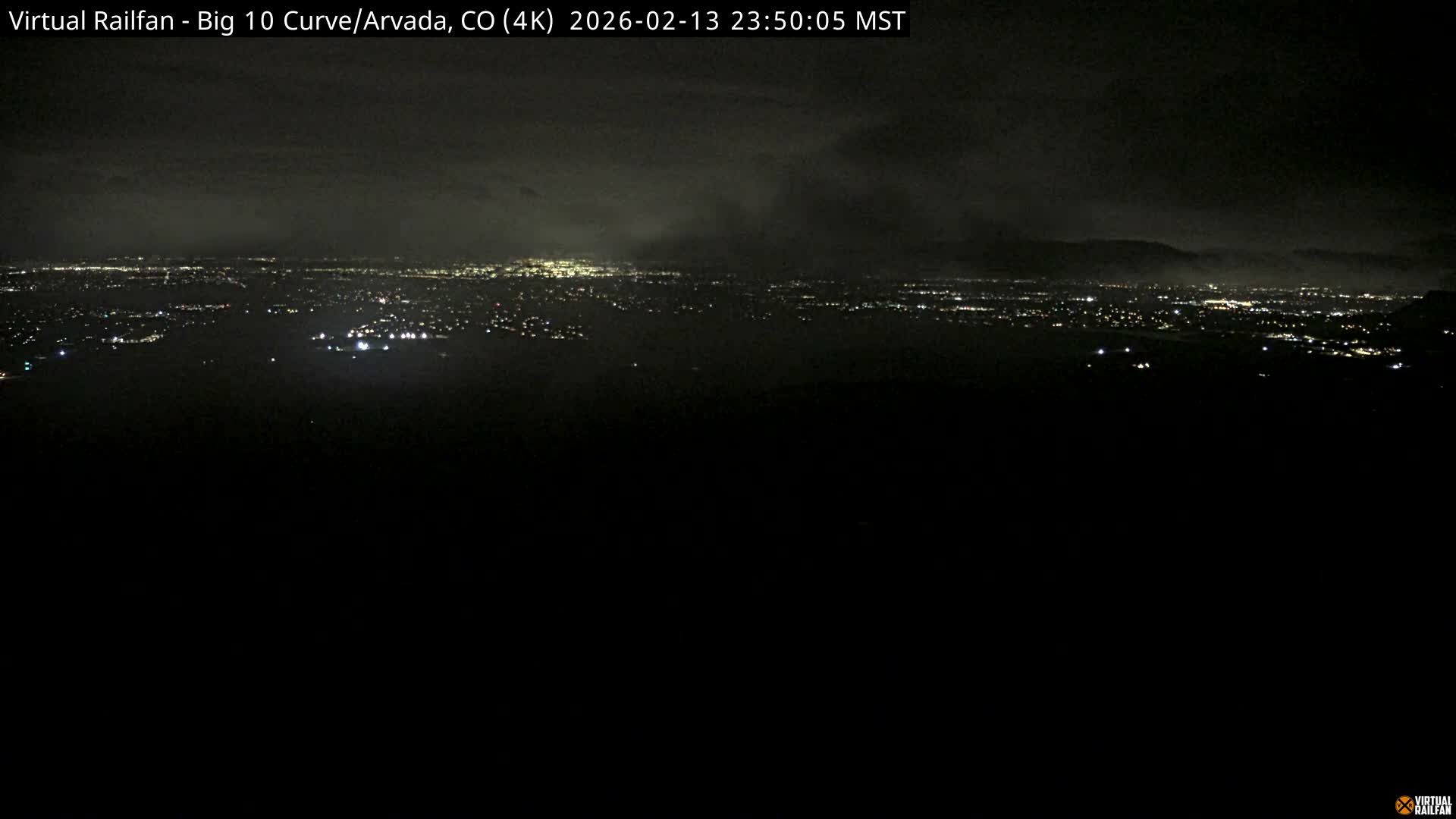 Denver Skyline  & Arvada Big  10 Curve Railroad Live Cam - Arvada, Jefferson, Colorado, USA