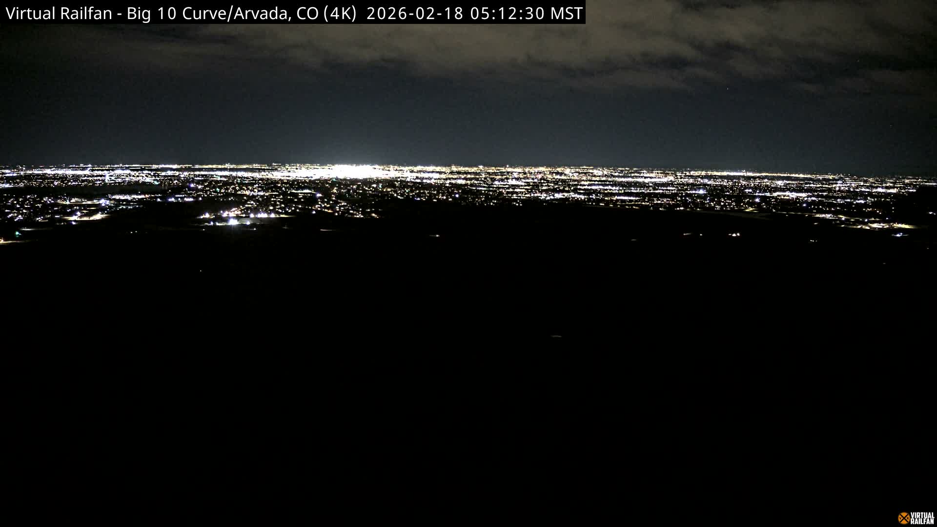 Denver Skyline  & Arvada Big  10 Curve Railroad Live Cam - Arvada, Jefferson, Colorado, USA