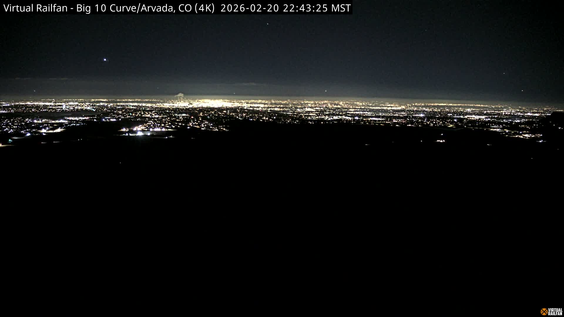 Denver Skyline  & Arvada Big  10 Curve Railroad Live Cam - Arvada, Jefferson, Colorado, USA