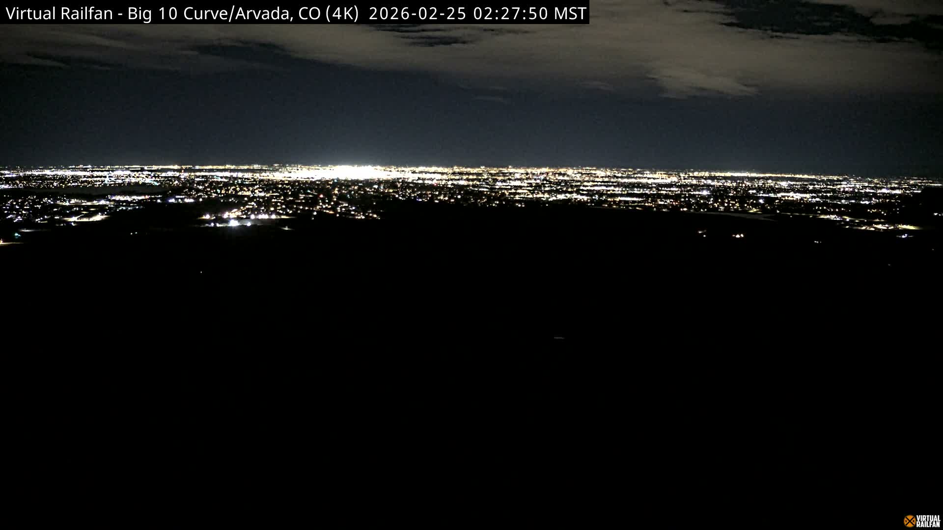 Denver Skyline  & Arvada Big  10 Curve Railroad Live Cam - Arvada, Jefferson, Colorado, USA