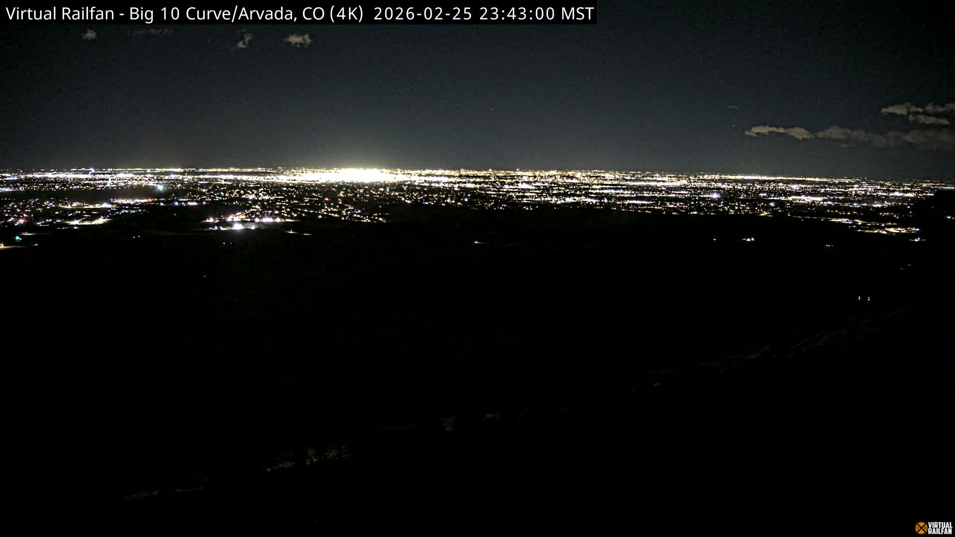 Denver Skyline  & Arvada Big  10 Curve Railroad Live Cam - Arvada, Jefferson, Colorado, USA