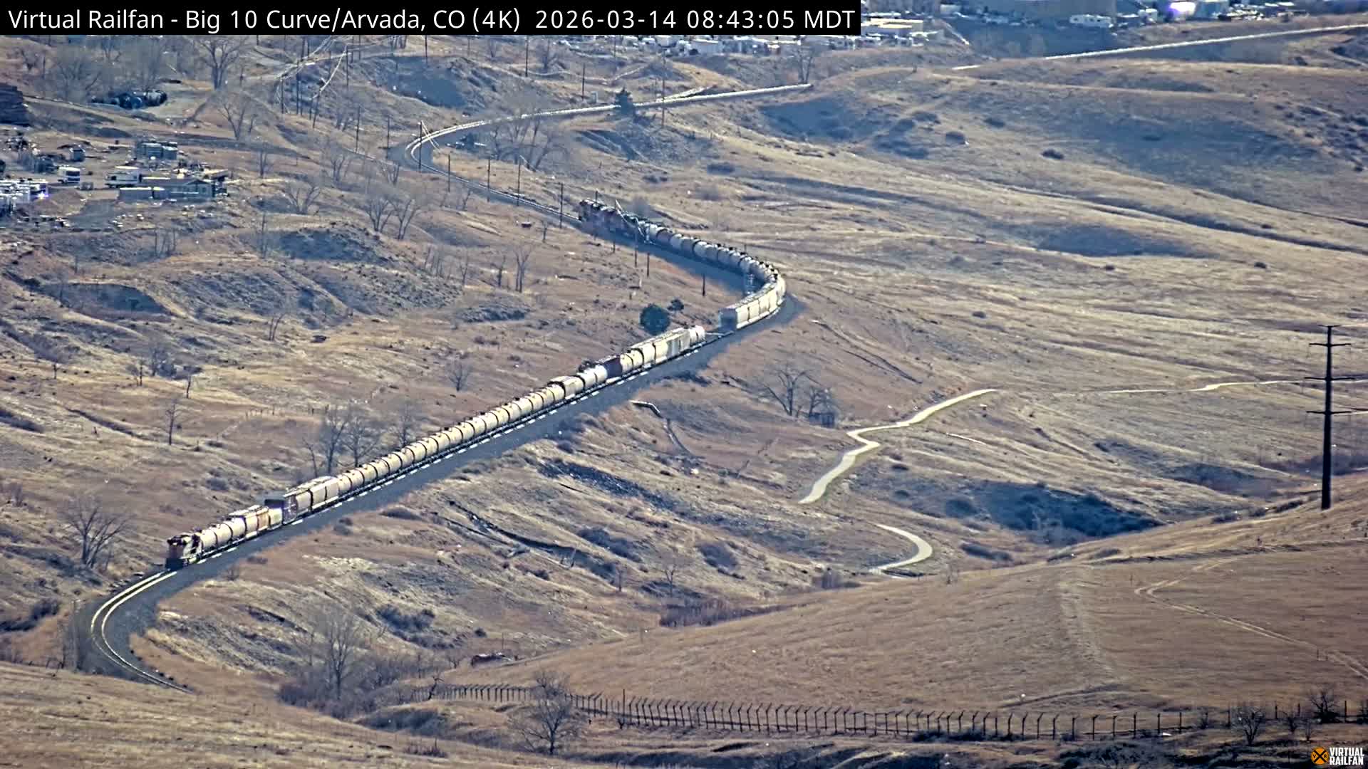 Denver Skyline  & Arvada Big  10 Curve Railroad Live Cam - Arvada, Jefferson, Colorado, USA