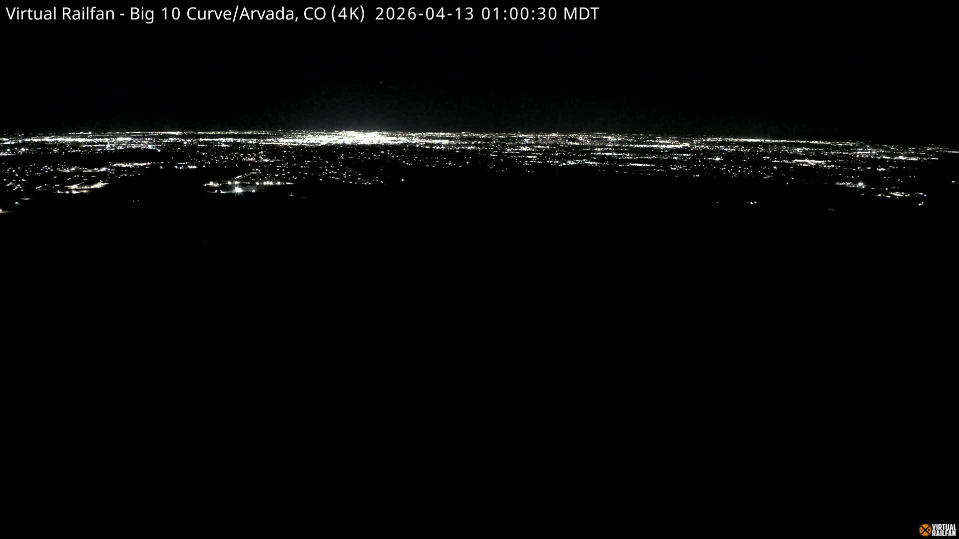 Denver Skyline  & Arvada Big  10 Curve Railroad Live Cam - Arvada, Jefferson, Colorado, USA