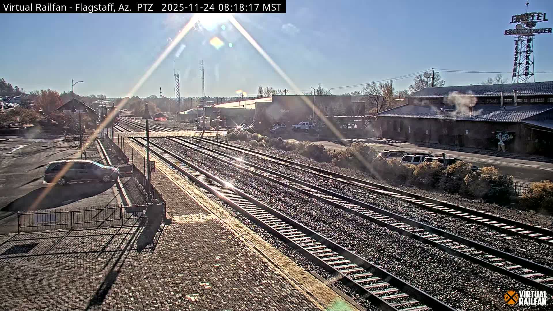 Flagstaff Amtrak Railroad Live Cam - Flagstaff, Coconino, Arizona, USA