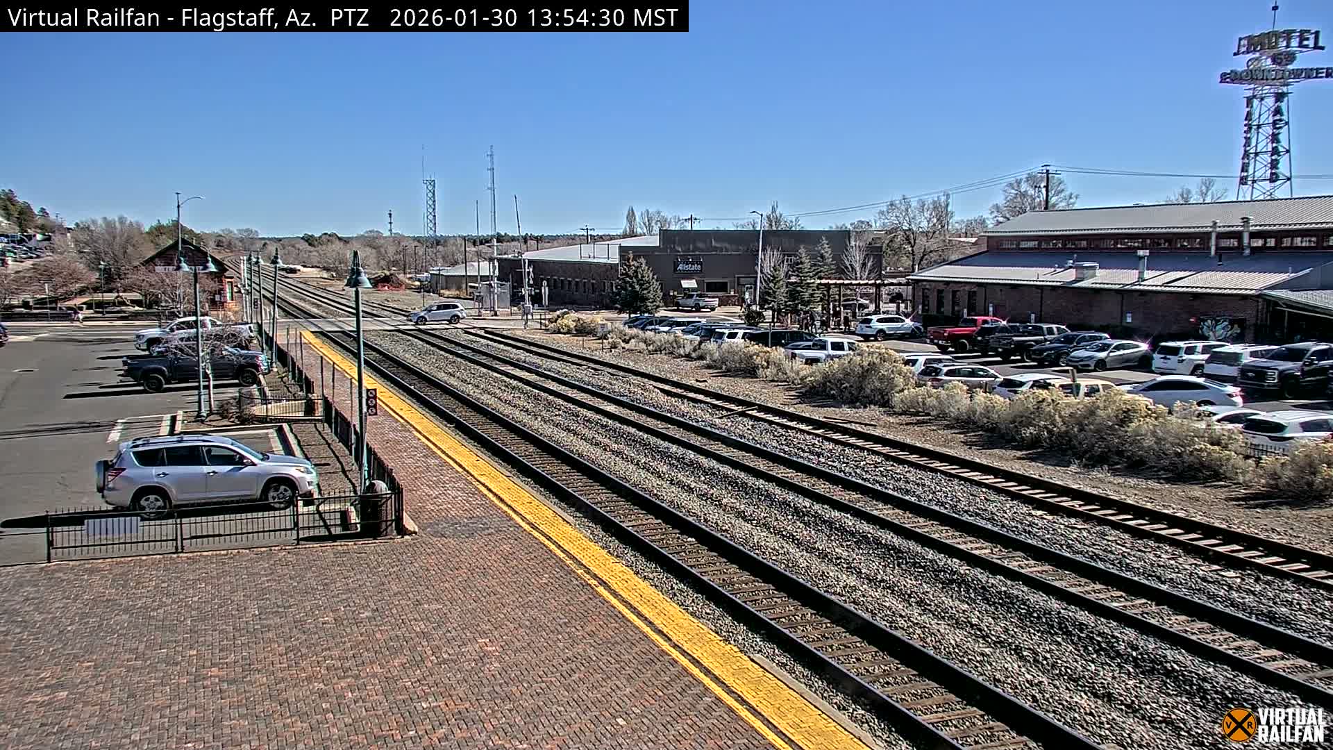 Flagstaff Amtrak Railroad Live Cam - Flagstaff, Coconino, Arizona, USA