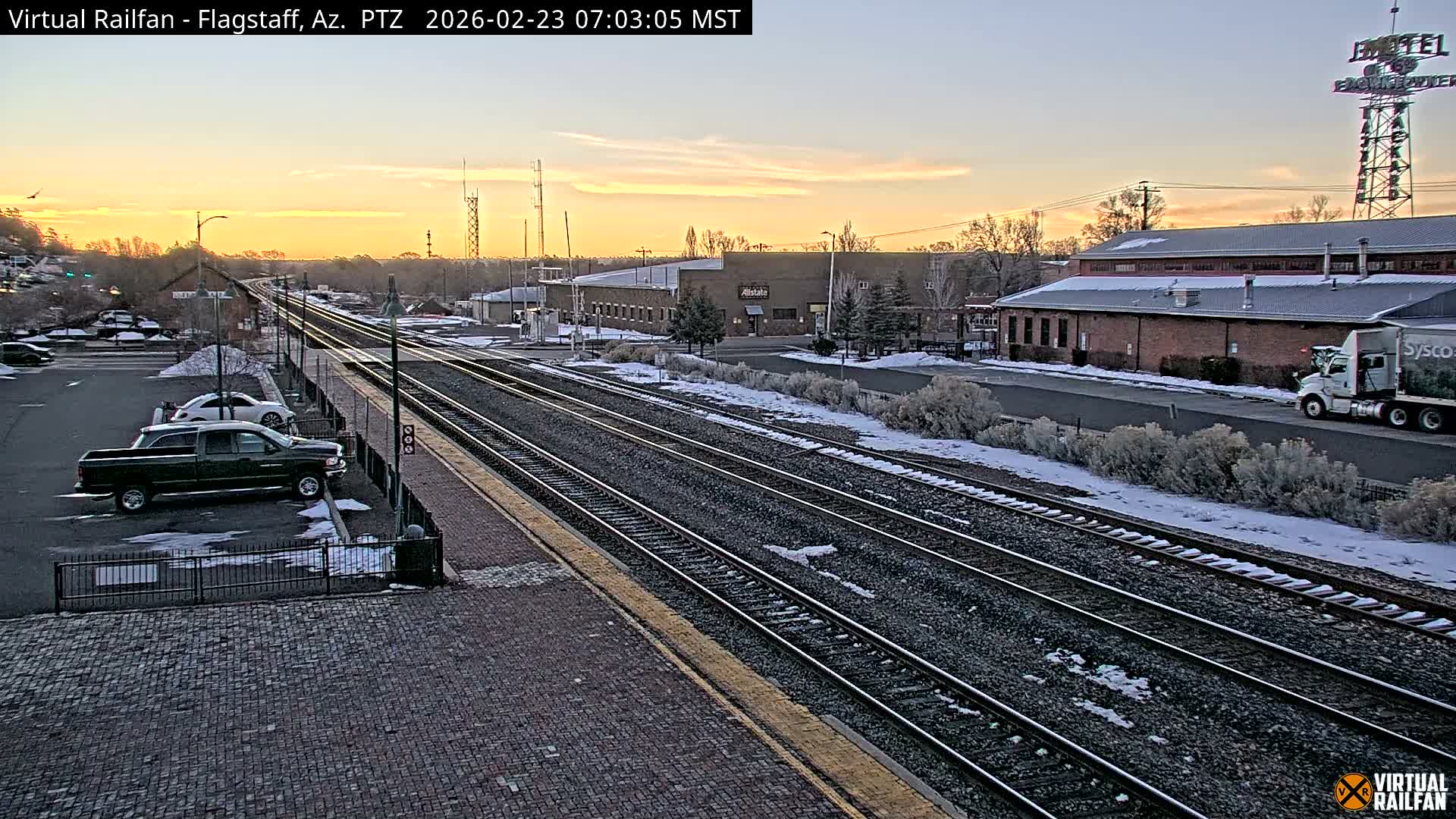 Flagstaff Amtrak Railroad Live Cam - Flagstaff, Coconino, Arizona, USA