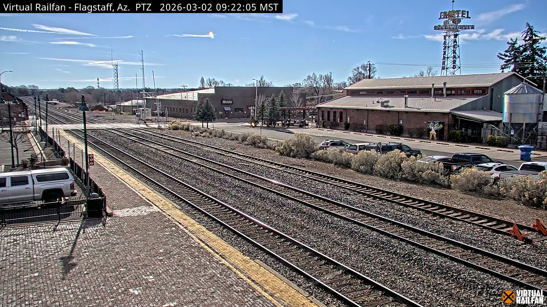 Flagstaff Amtrak Railroad Live Cam - Flagstaff, Coconino, Arizona, USA