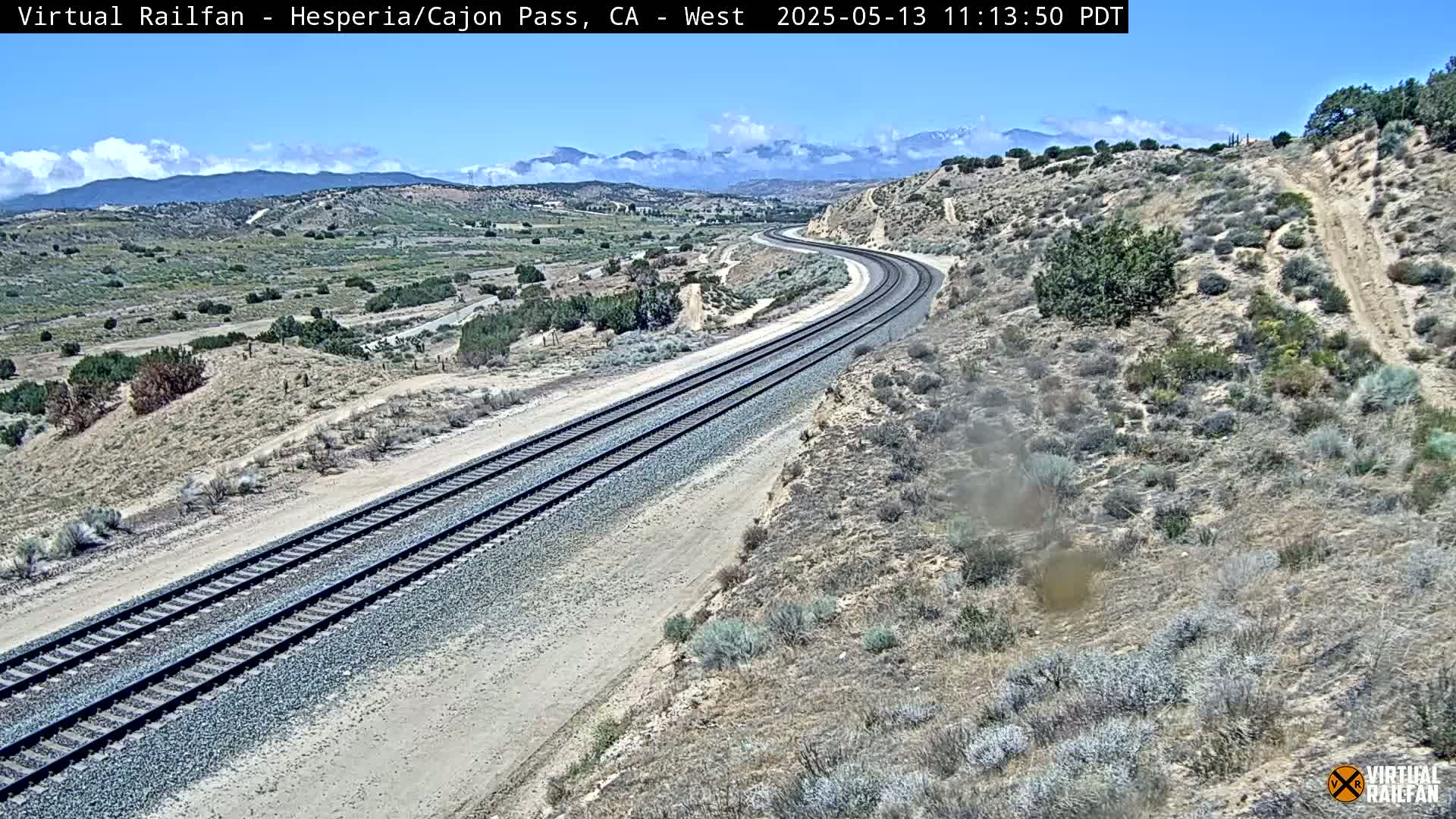 Hesperia Cajon Pass Railroad &  Mount San Antonio Panaromic Live Cam - Hesparia, San Bernardino, California, USA