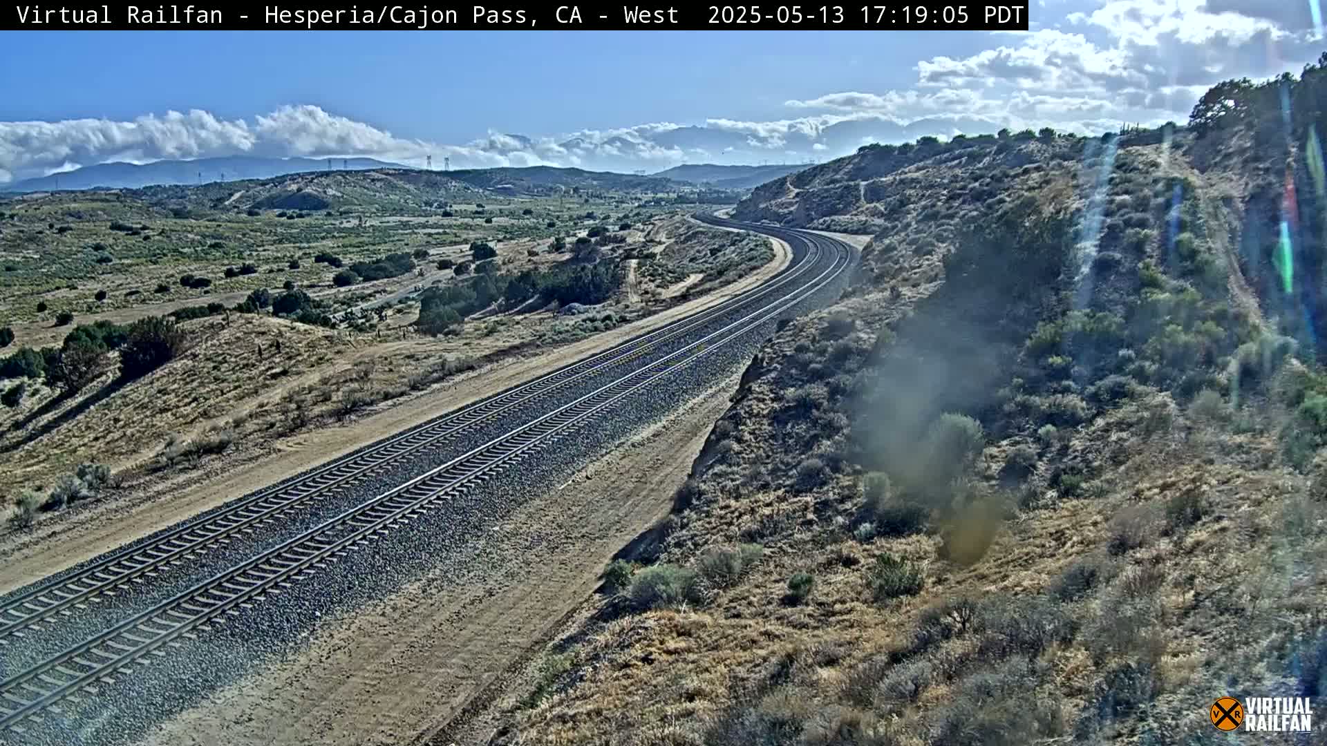 Hesperia Cajon Pass Railroad &  Mount San Antonio Panaromic Live Cam - Hesparia, San Bernardino, California, USA