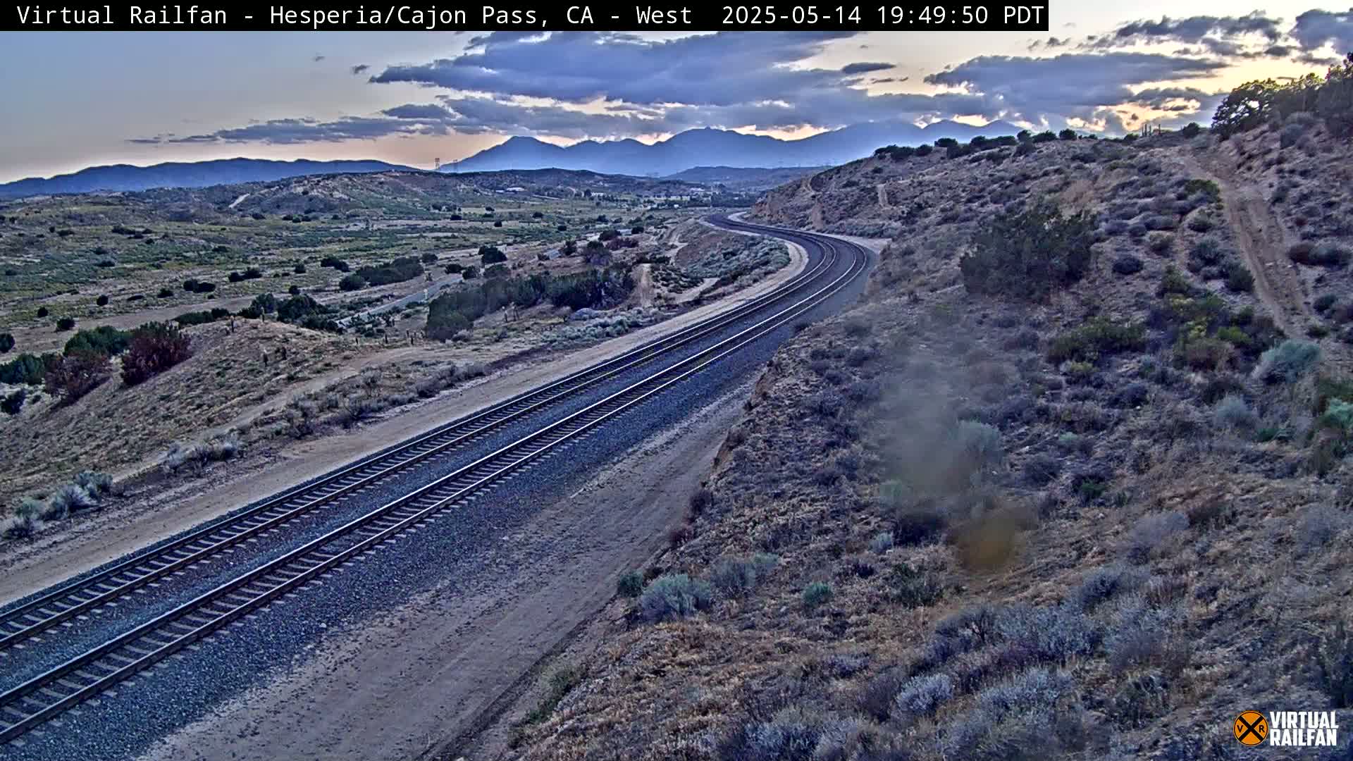Hesperia Cajon Pass Railroad &  Mount San Antonio Panaromic Live Cam - Hesparia, San Bernardino, California, USA