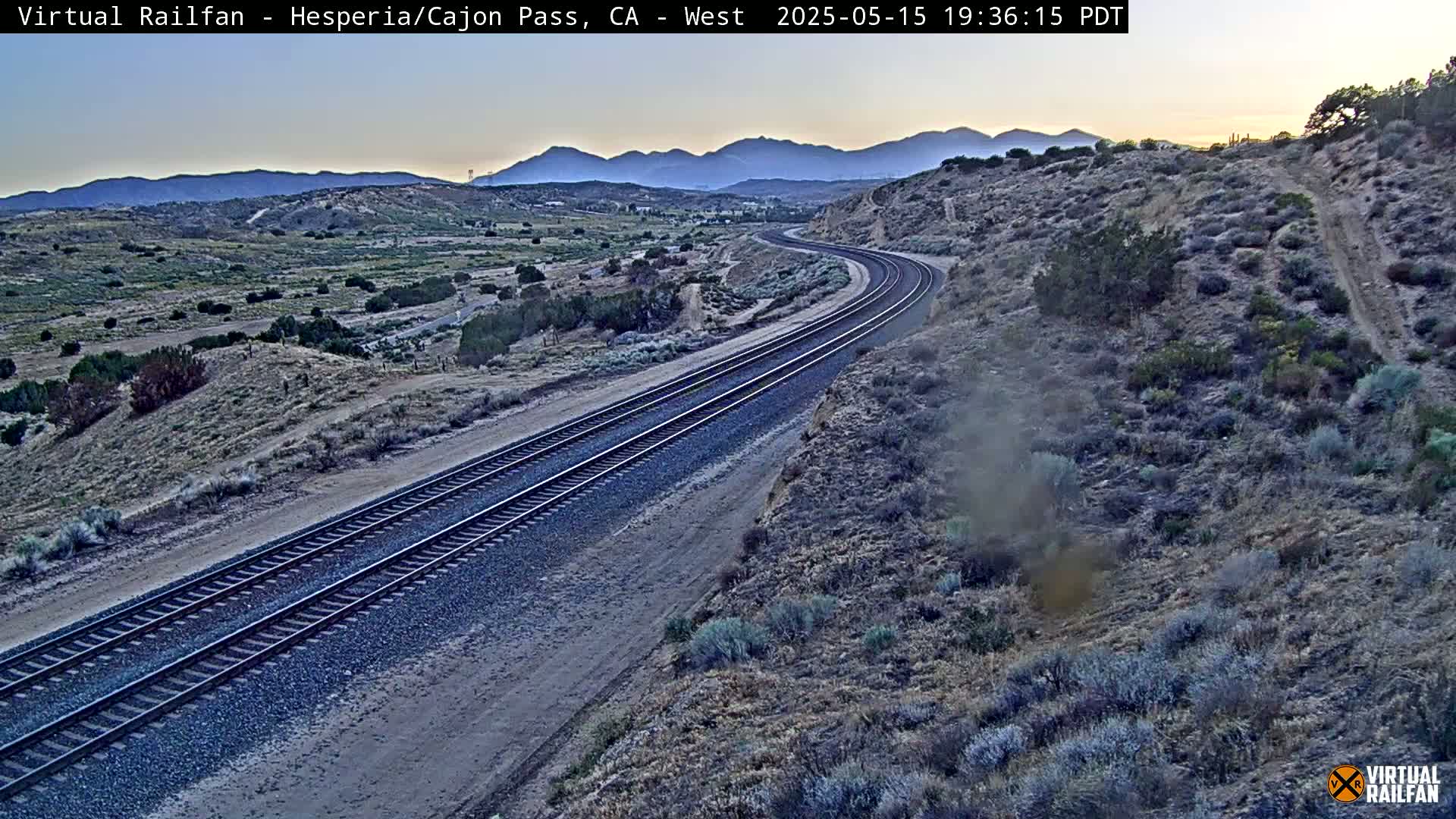 Hesperia Cajon Pass Railroad &  Mount San Antonio Panaromic Live Cam - Hesparia, San Bernardino, California, USA