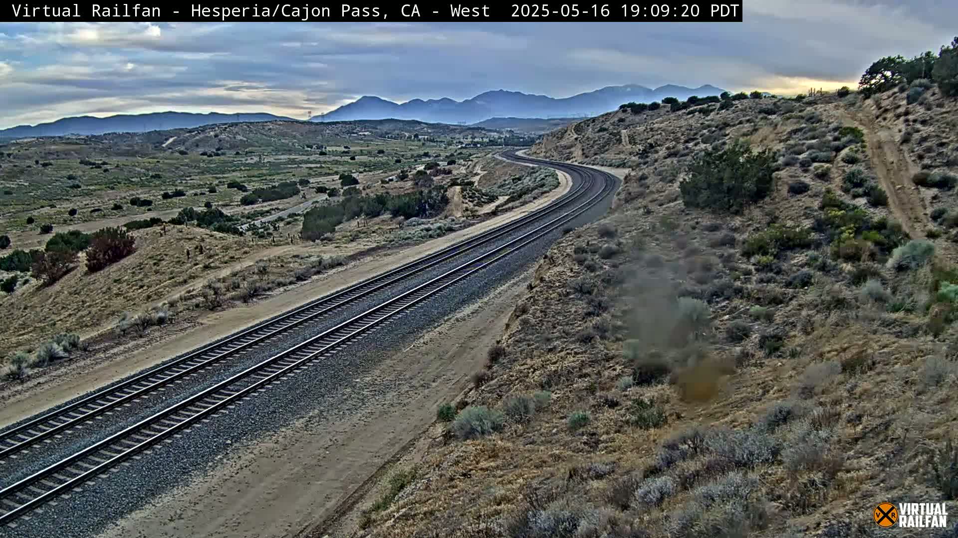 Hesperia Cajon Pass Railroad &  Mount San Antonio Panaromic Live Cam - Hesparia, San Bernardino, California, USA
