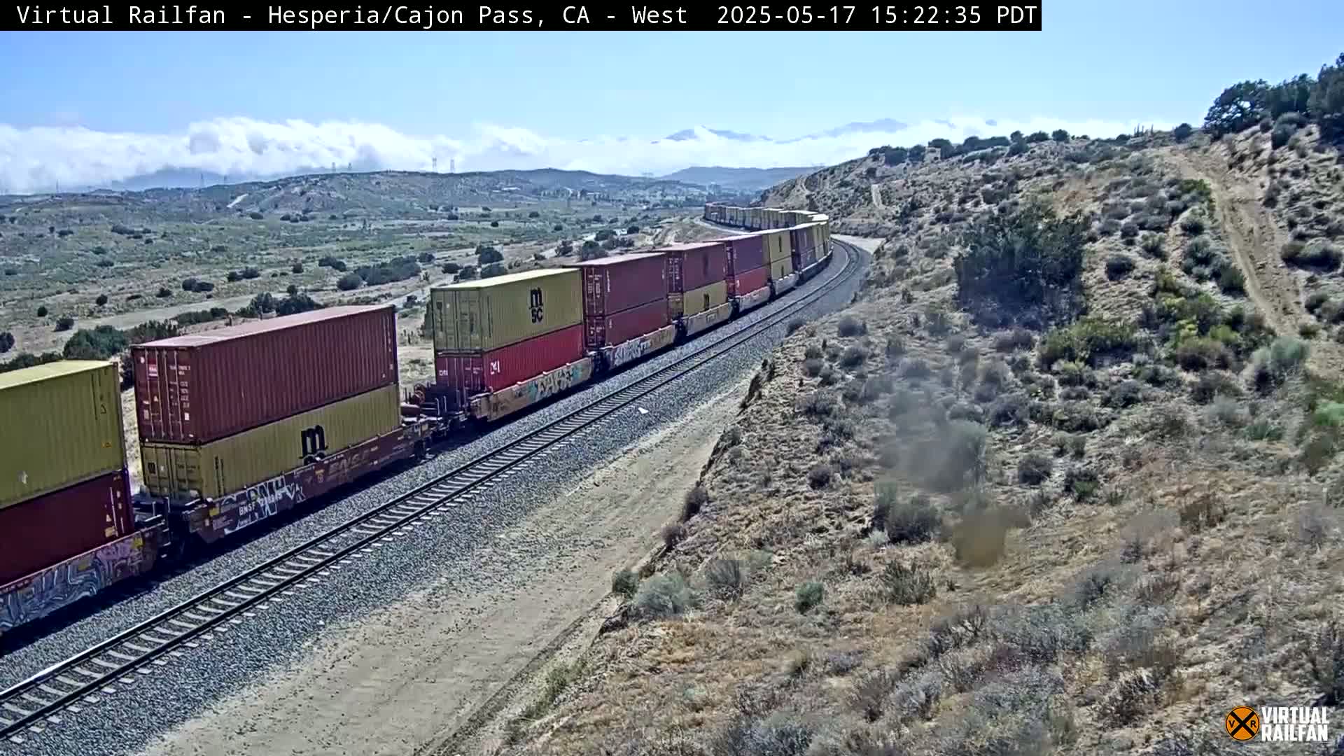 Hesperia Cajon Pass Railroad &  Mount San Antonio Panaromic Live Cam - Hesparia, San Bernardino, California, USA