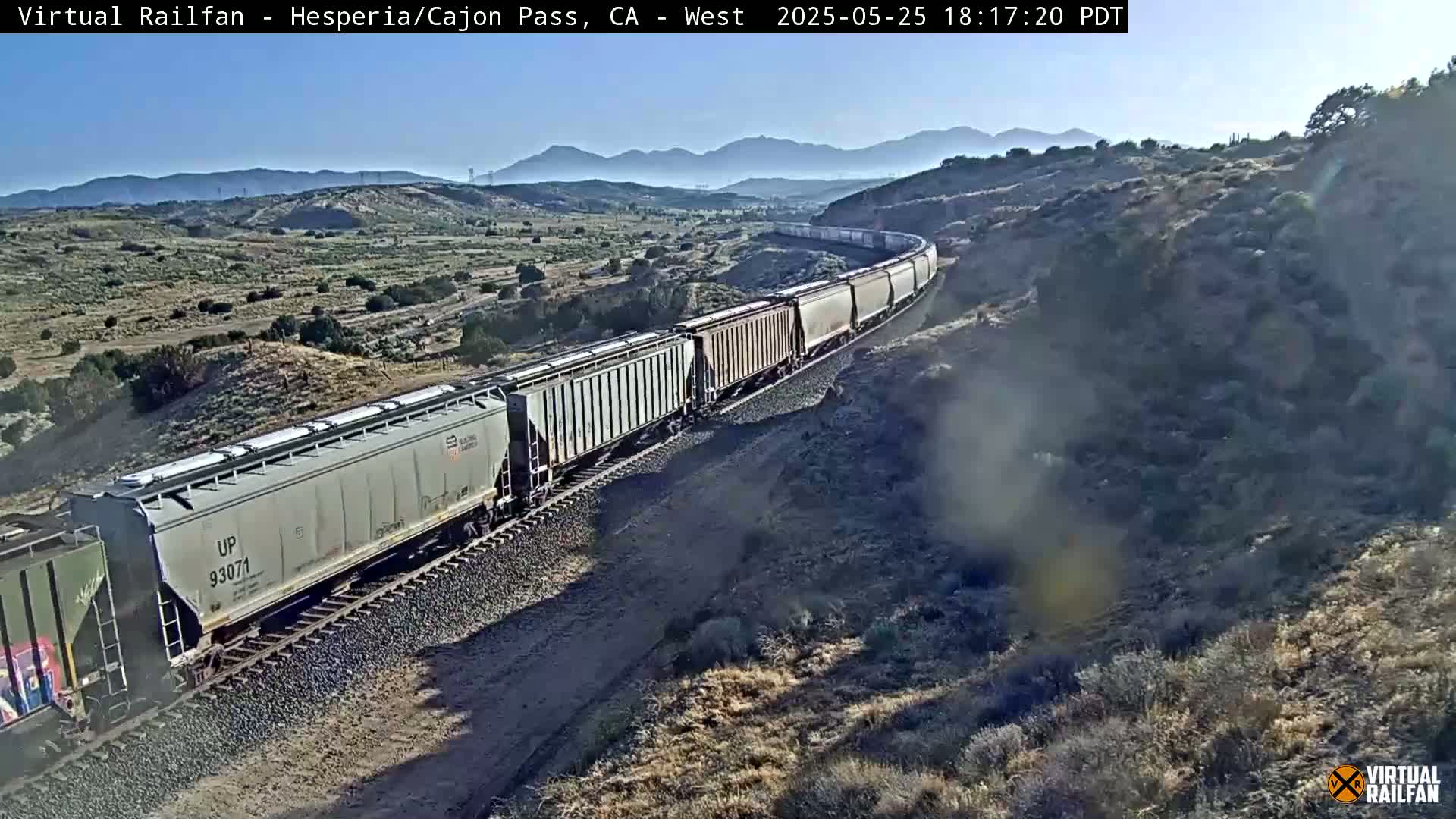 Hesperia Cajon Pass Railroad &  Mount San Antonio Panaromic Live Cam - Hesparia, San Bernardino, California, USA