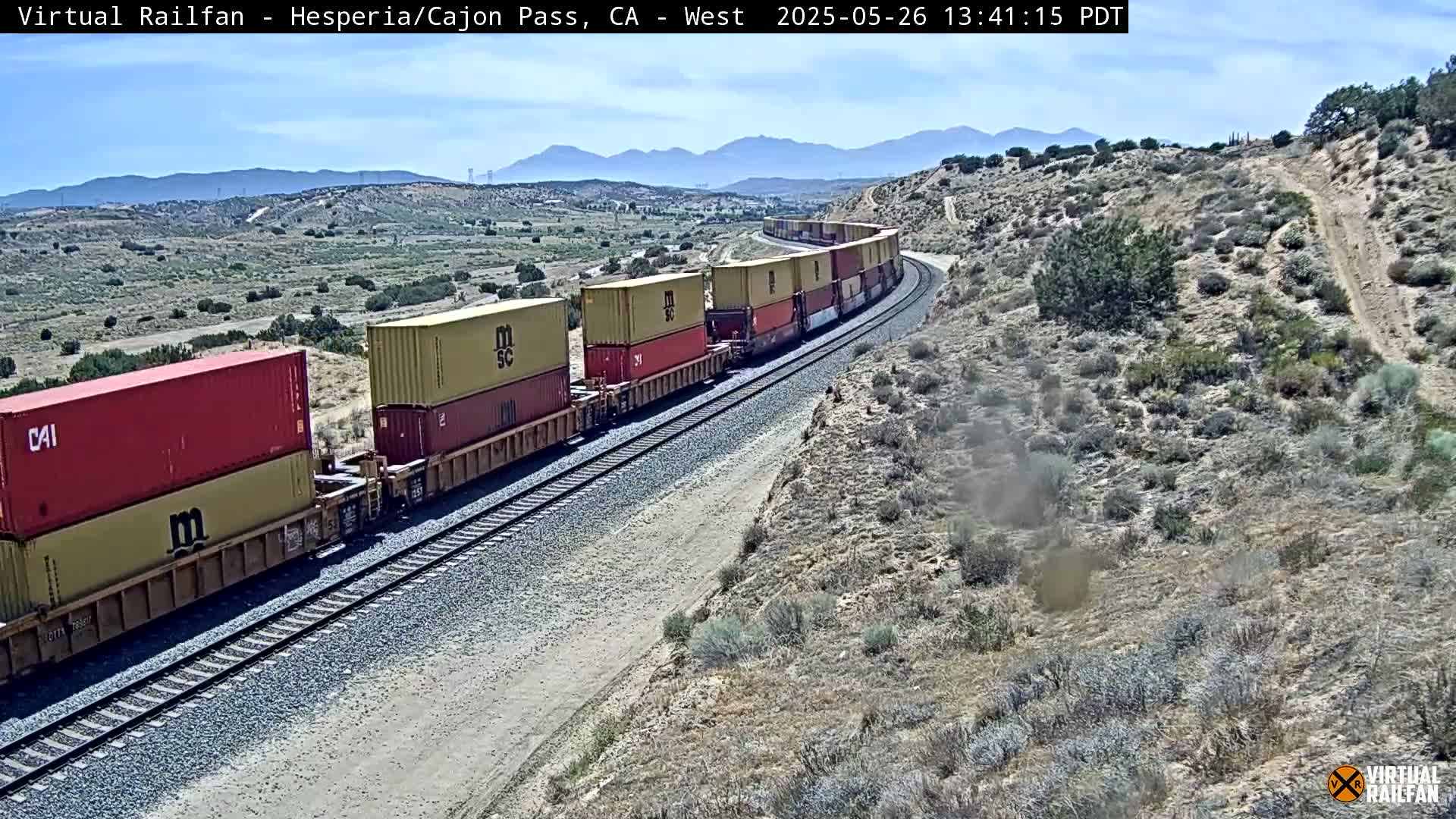 Hesperia Cajon Pass Railroad &  Mount San Antonio Panaromic Live Cam - Hesparia, San Bernardino, California, USA