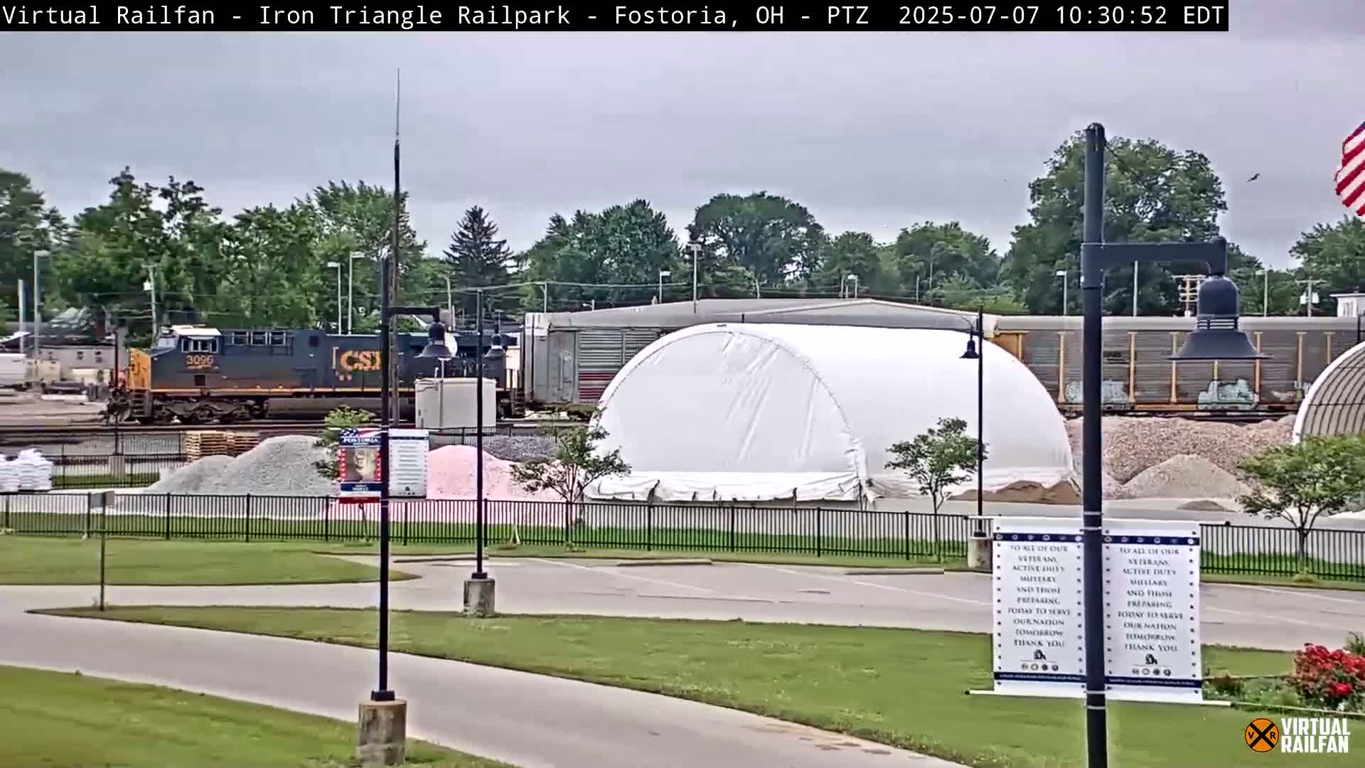 Fostoria Iron Triangle Railpark  & Railroad Crossing Live Cam -Fostoria , Seneca, Ohio, USA