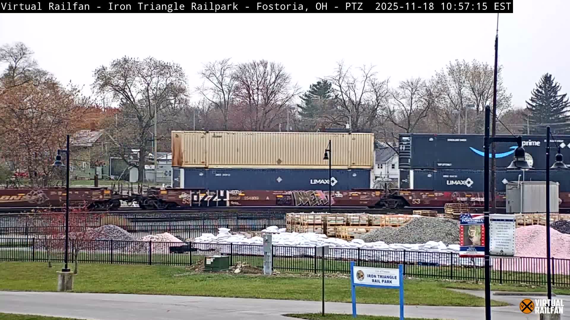 Fostoria Iron Triangle Railpark  & Railroad Crossing Live Cam -Fostoria , Seneca, Ohio, USA