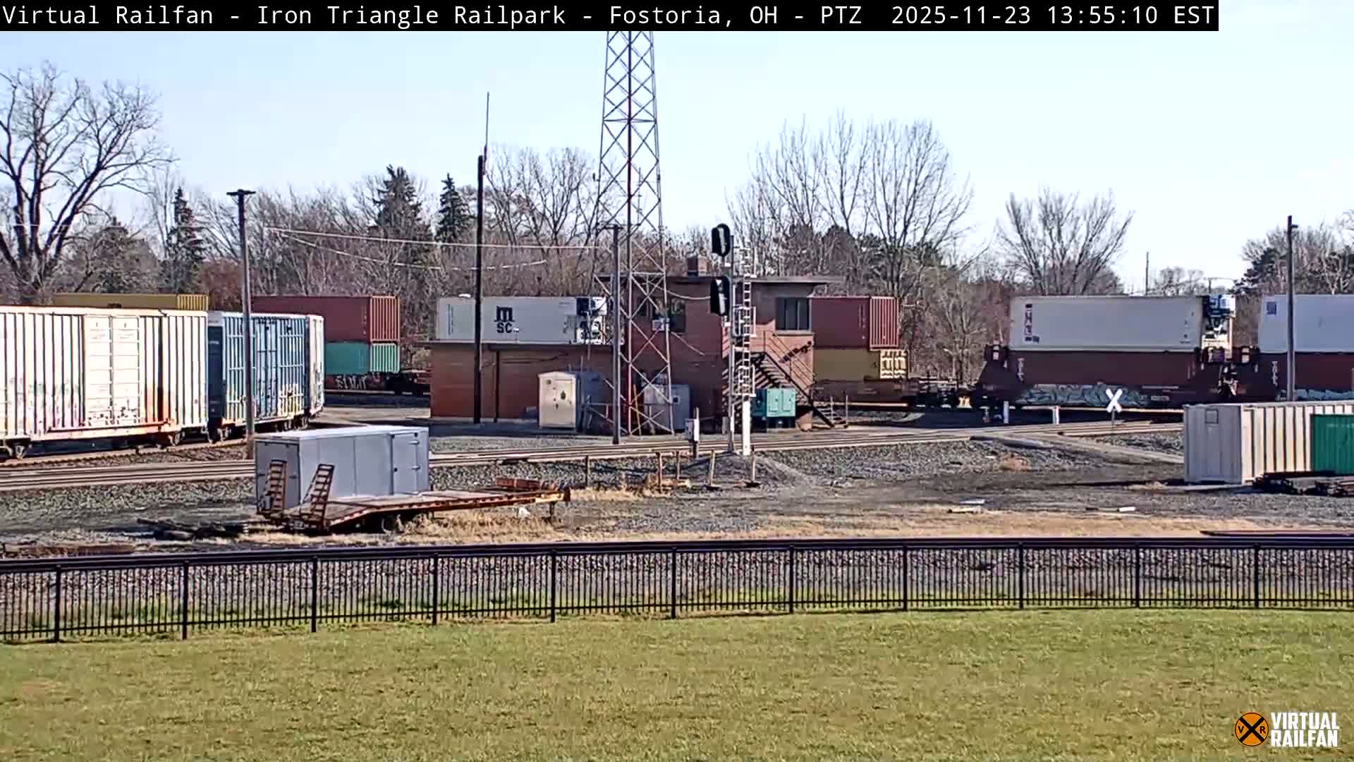 Fostoria Iron Triangle Railpark  & Railroad Crossing Live Cam -Fostoria , Seneca, Ohio, USA