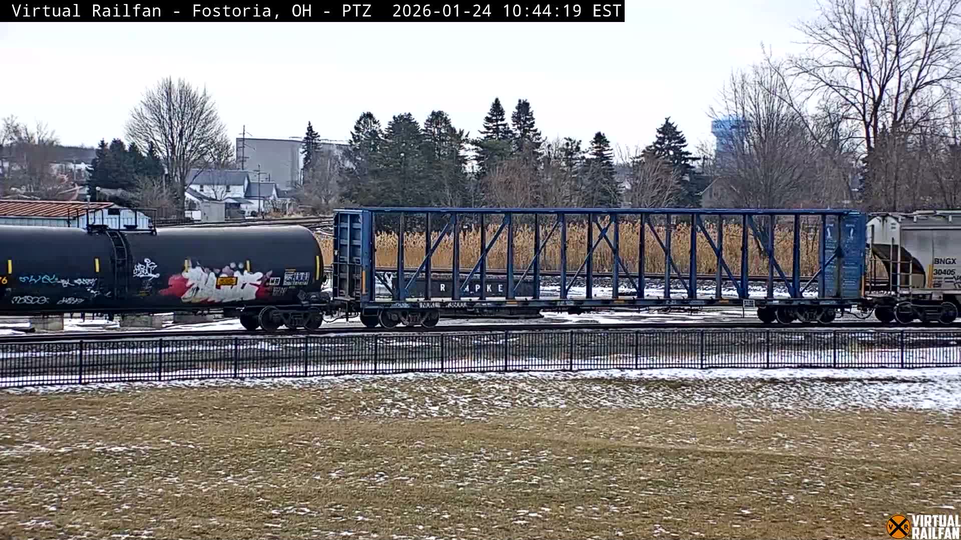 Fostoria Iron Triangle Railpark  & Railroad Crossing Live Cam -Fostoria , Seneca, Ohio, USA