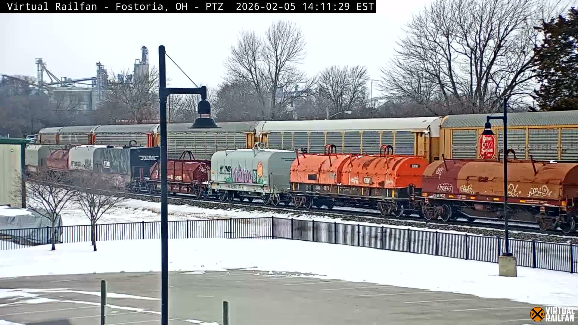 Fostoria Iron Triangle Railpark  & Railroad Crossing Live Cam -Fostoria , Seneca, Ohio, USA
