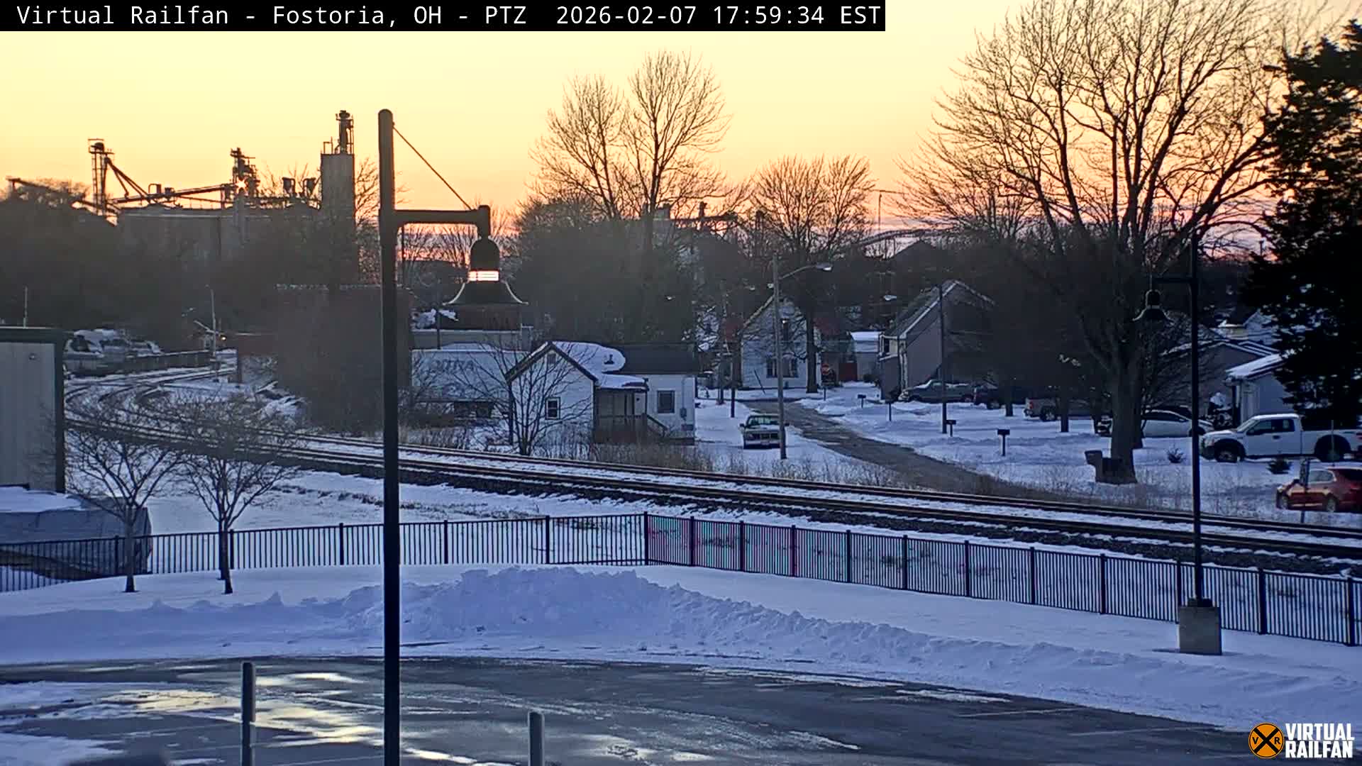 Fostoria Iron Triangle Railpark  & Railroad Crossing Live Cam -Fostoria , Seneca, Ohio, USA