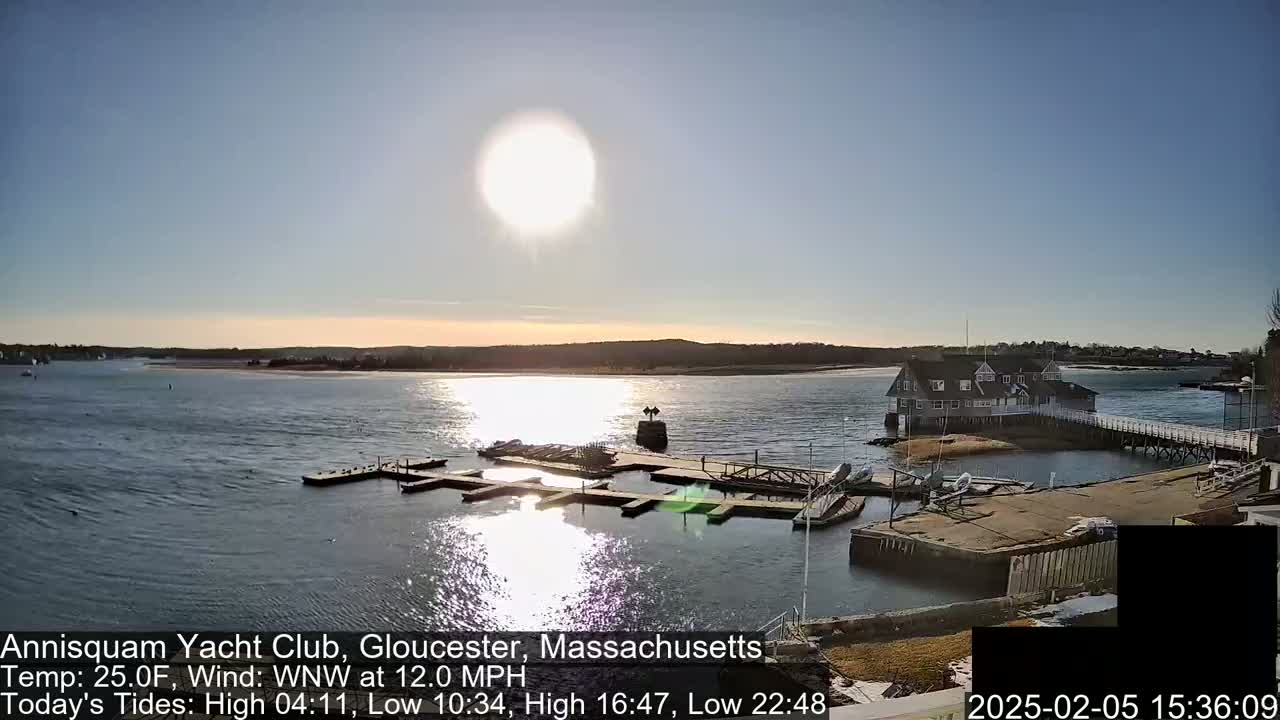 Annisquam Yacht Club Live Cam - Gloucester, Massachusetts, USA 
