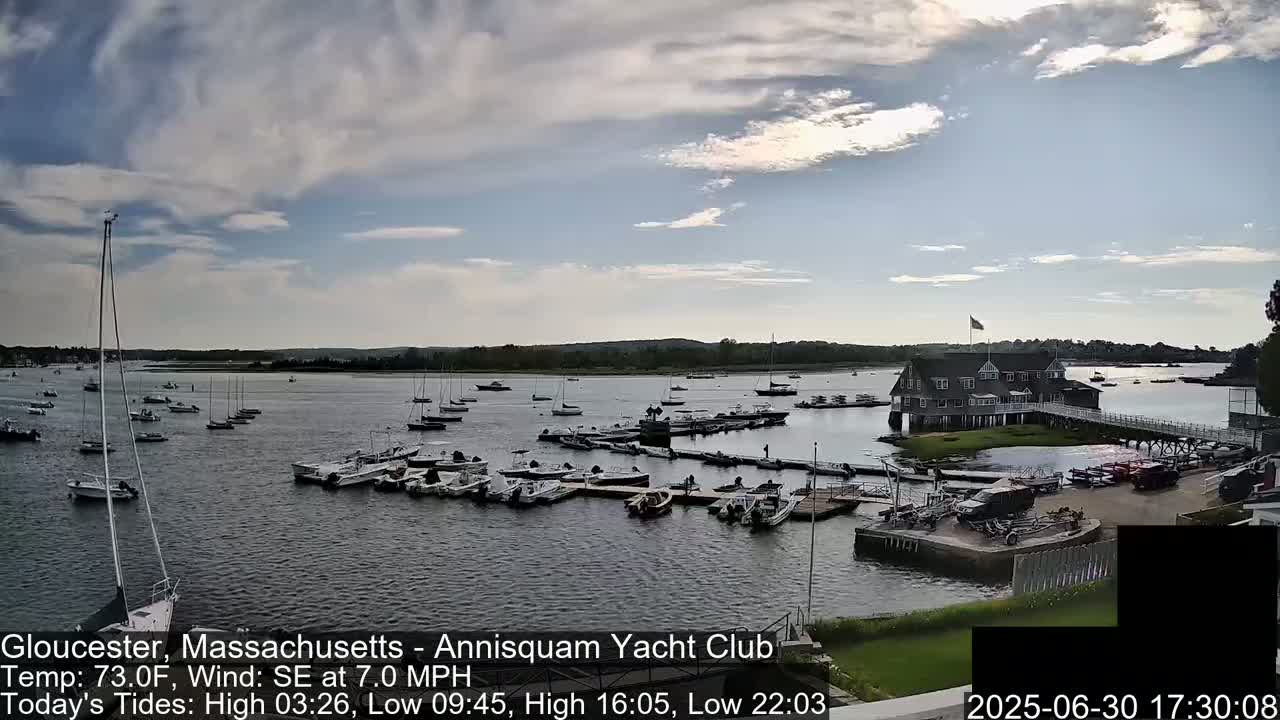 Annisquam Yacht Club Live Cam - Gloucester, Massachusetts, USA 