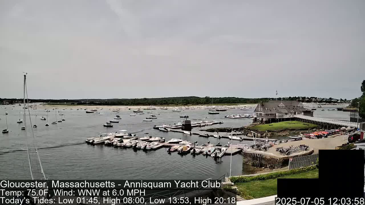 Annisquam Yacht Club Live Cam - Gloucester, Massachusetts, USA 