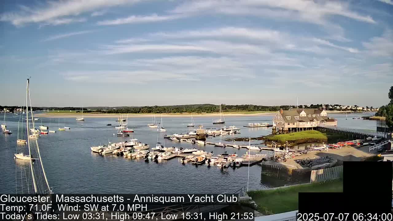 Annisquam Yacht Club Live Cam - Gloucester, Massachusetts, USA 
