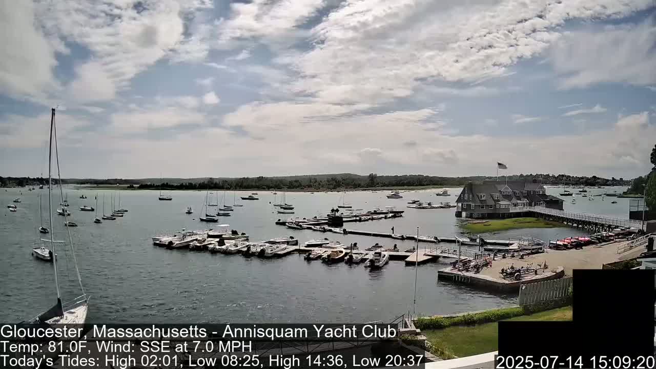 Annisquam Yacht Club Live Cam - Gloucester, Massachusetts, USA 