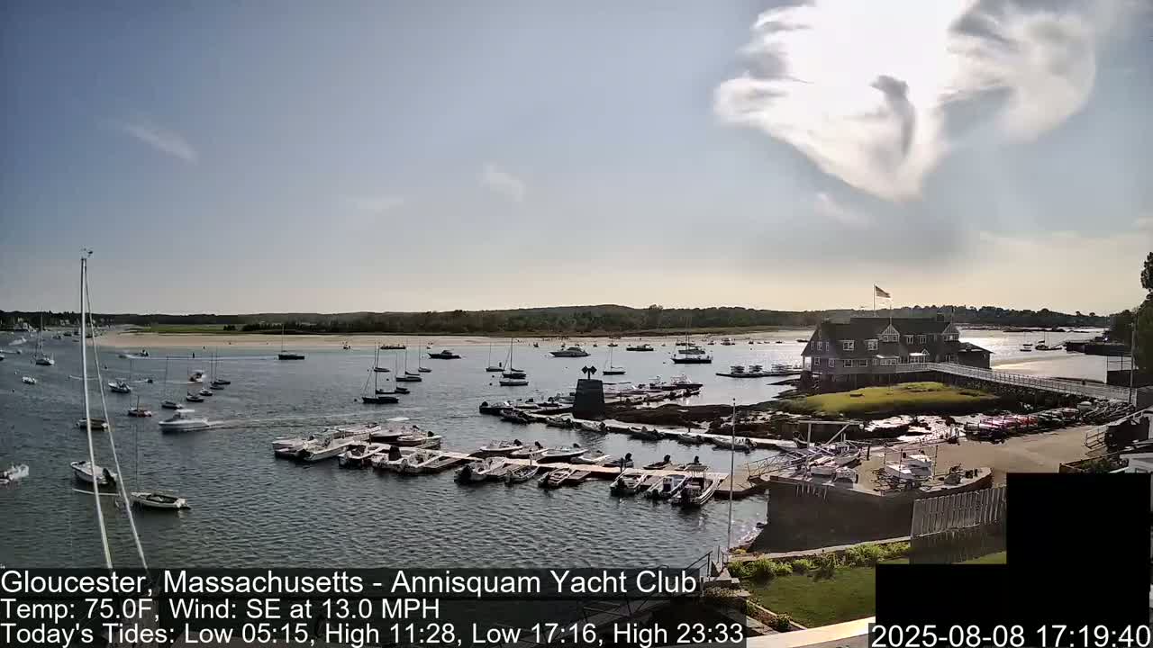 Annisquam Yacht Club Live Cam - Gloucester, Massachusetts, USA 