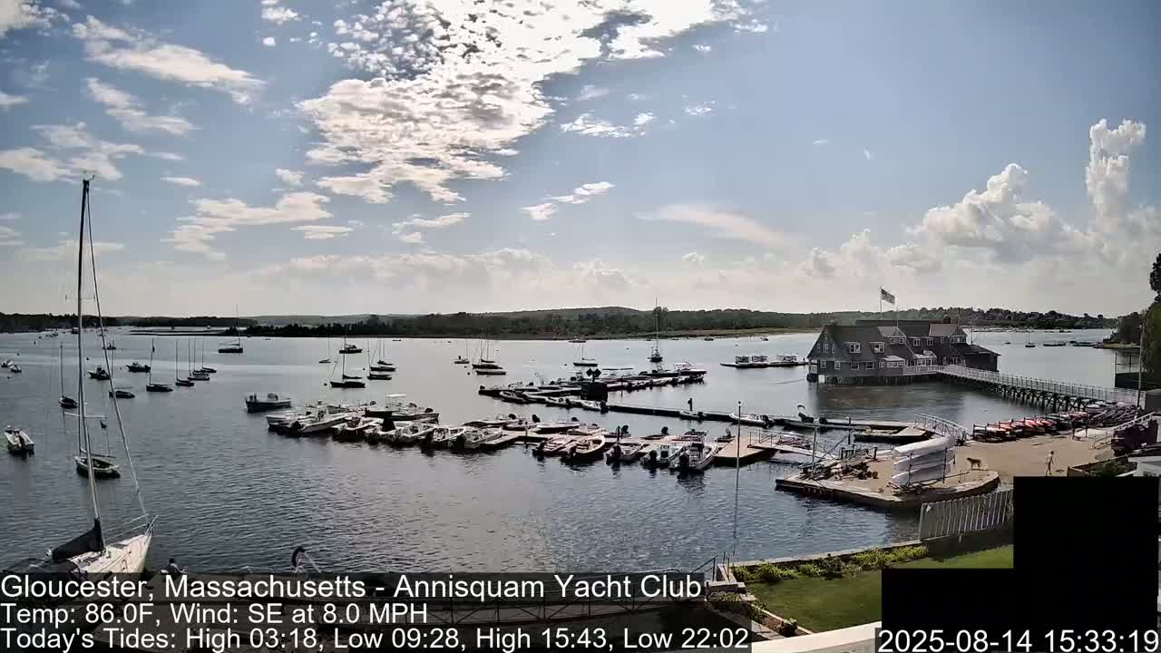Annisquam Yacht Club Live Cam - Gloucester, Massachusetts, USA 