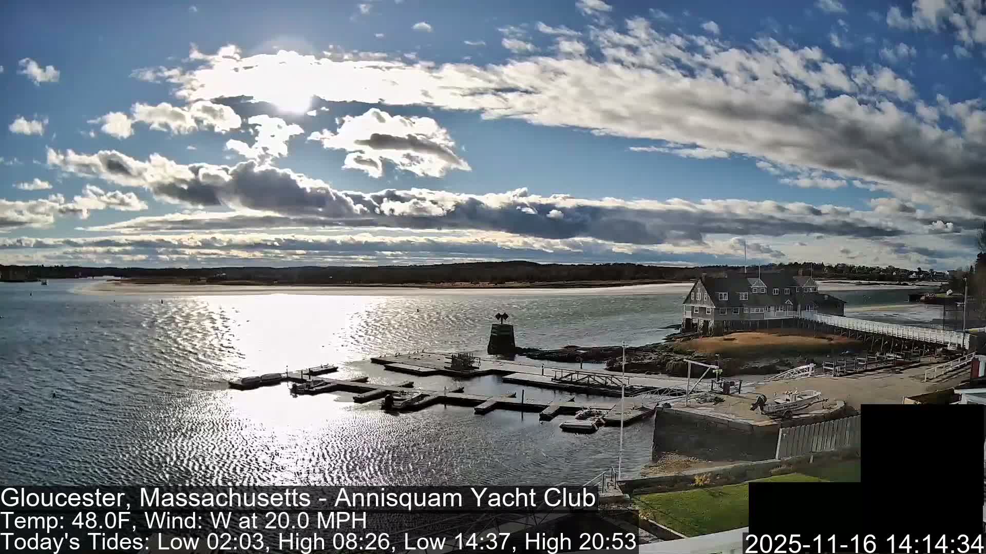 Annisquam Yacht Club Live Cam - Gloucester, Massachusetts, USA 