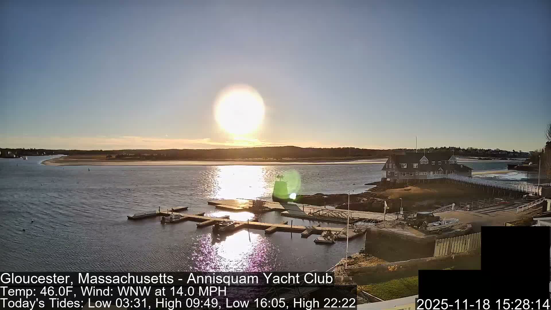 Annisquam Yacht Club Live Cam - Gloucester, Massachusetts, USA 