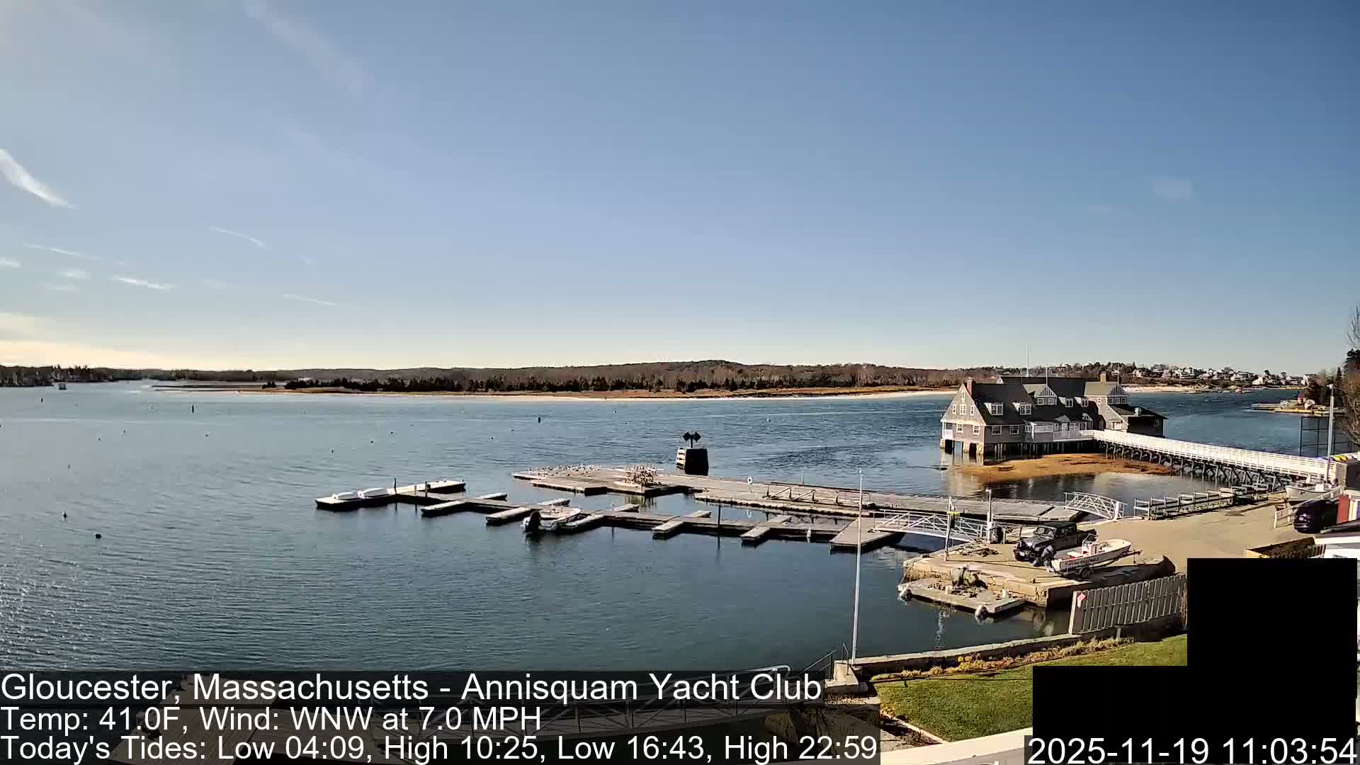 Annisquam Yacht Club Live Cam - Gloucester, Massachusetts, USA 