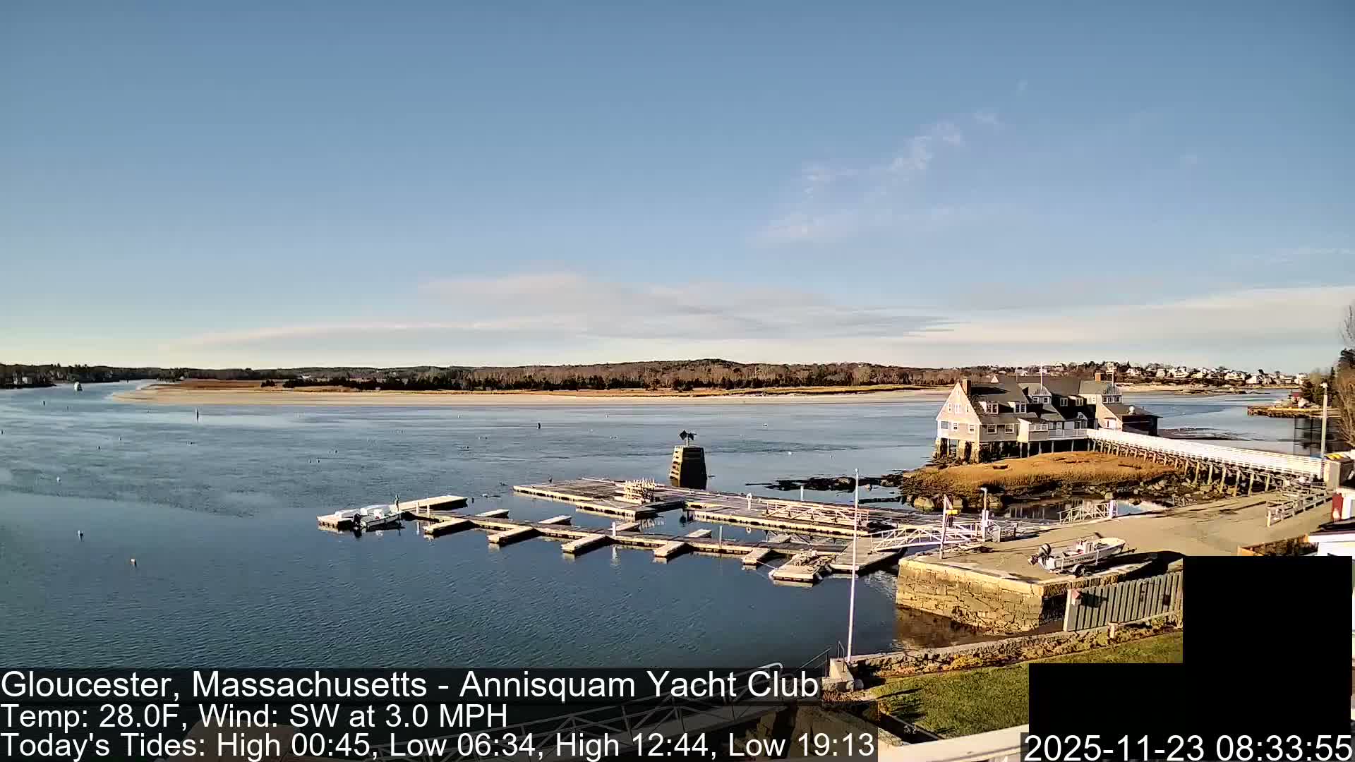 Annisquam Yacht Club Live Cam - Gloucester, Massachusetts, USA 