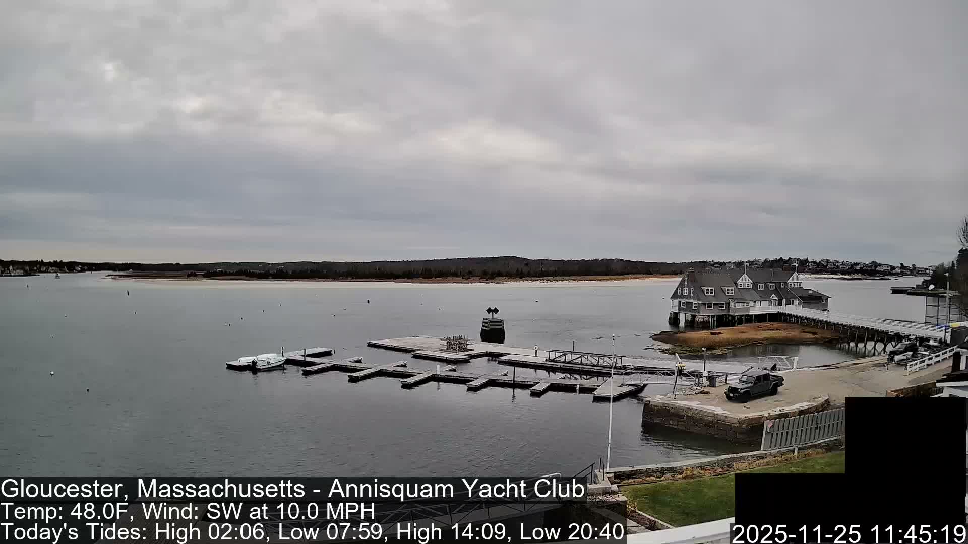 Annisquam Yacht Club Live Cam - Gloucester, Massachusetts, USA 