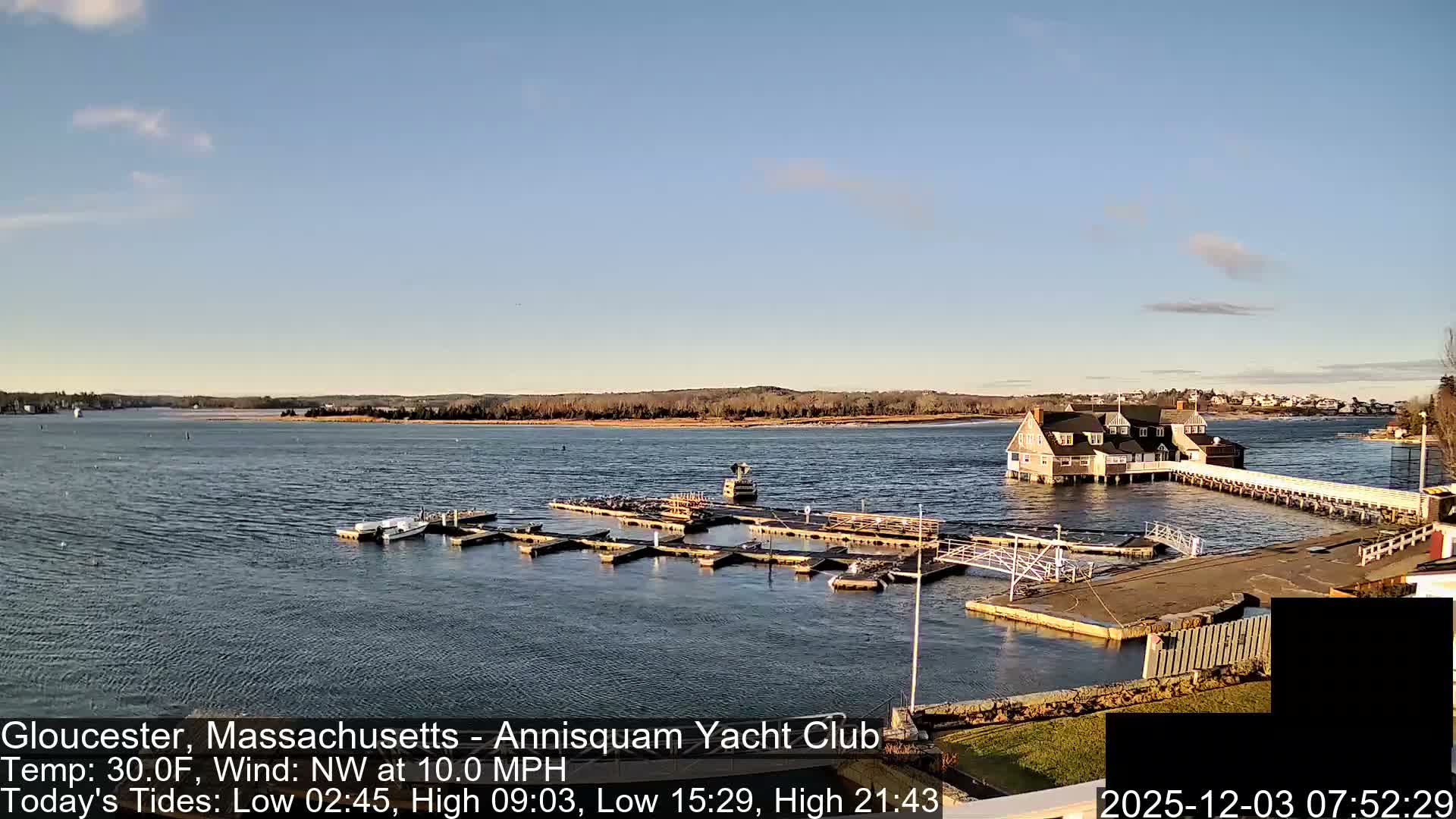 Annisquam Yacht Club Live Cam - Gloucester, Massachusetts, USA 