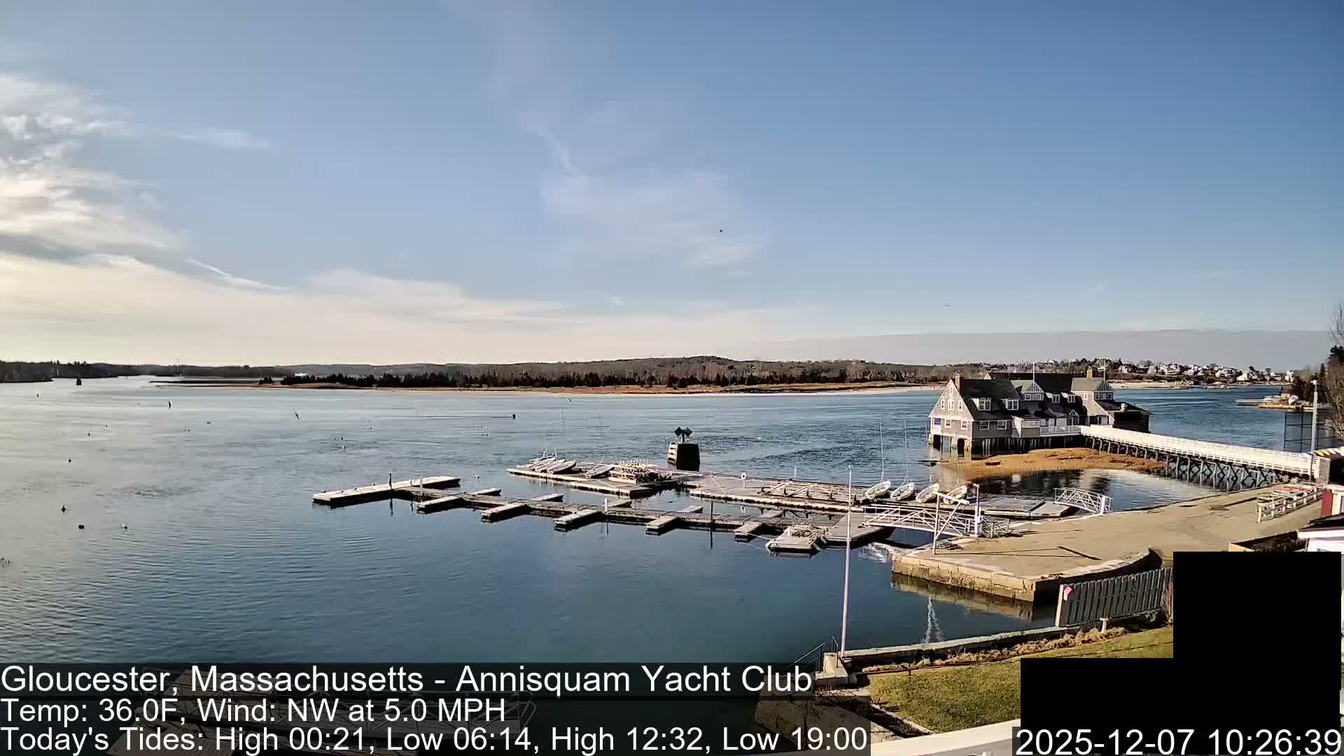 Annisquam Yacht Club Live Cam - Gloucester, Massachusetts, USA 