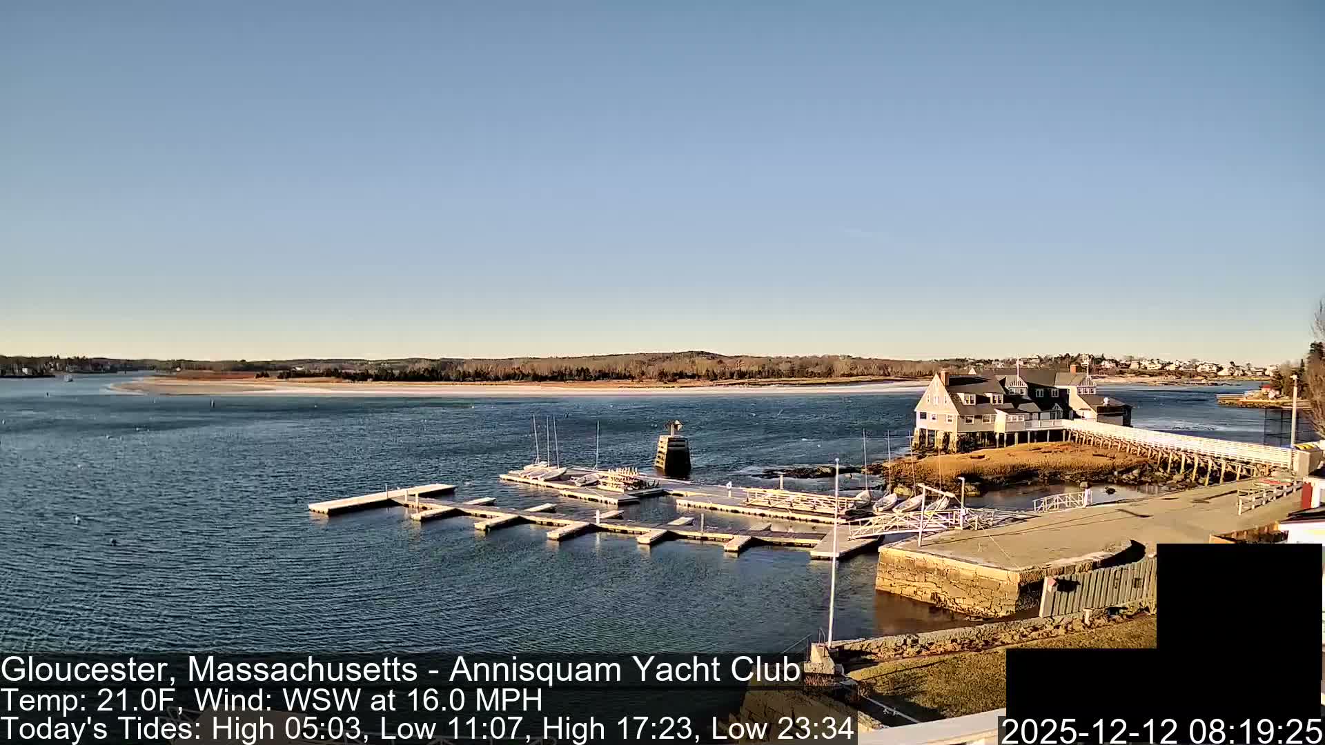 Annisquam Yacht Club Live Cam - Gloucester, Massachusetts, USA 