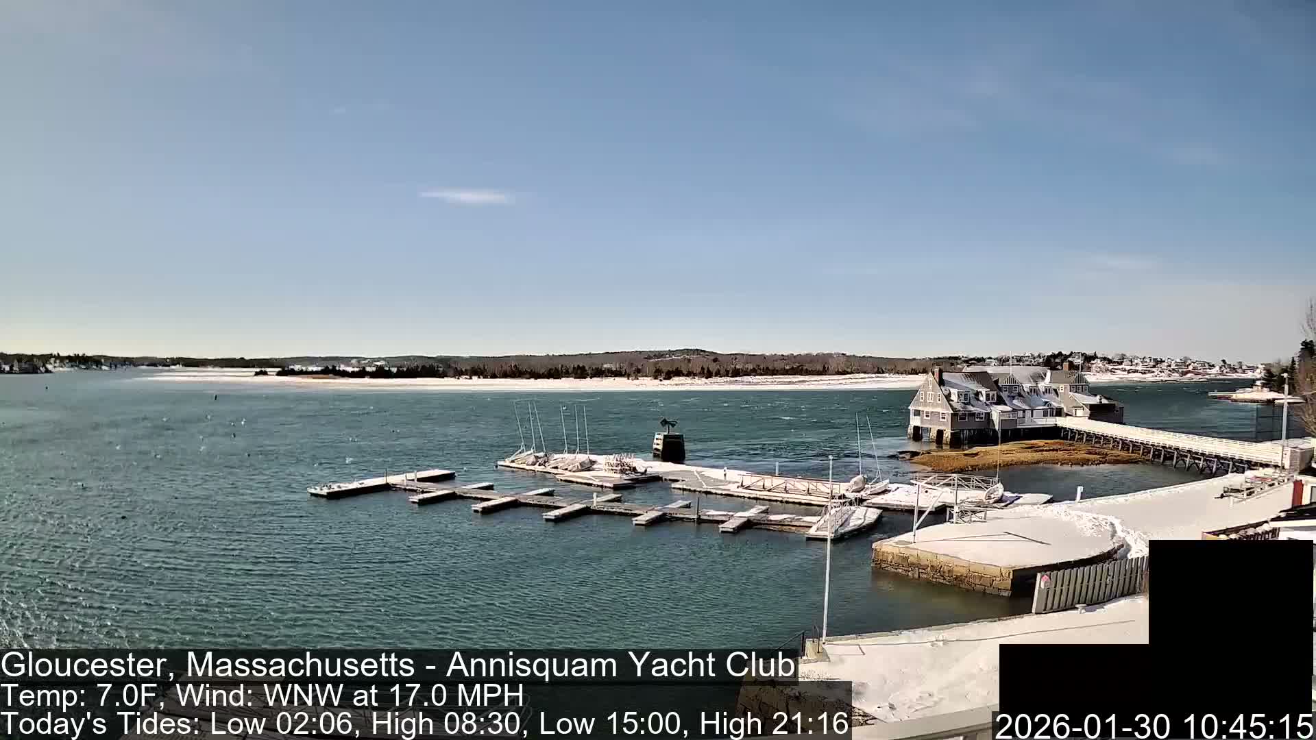 Annisquam Yacht Club Live Cam - Gloucester, Massachusetts, USA 