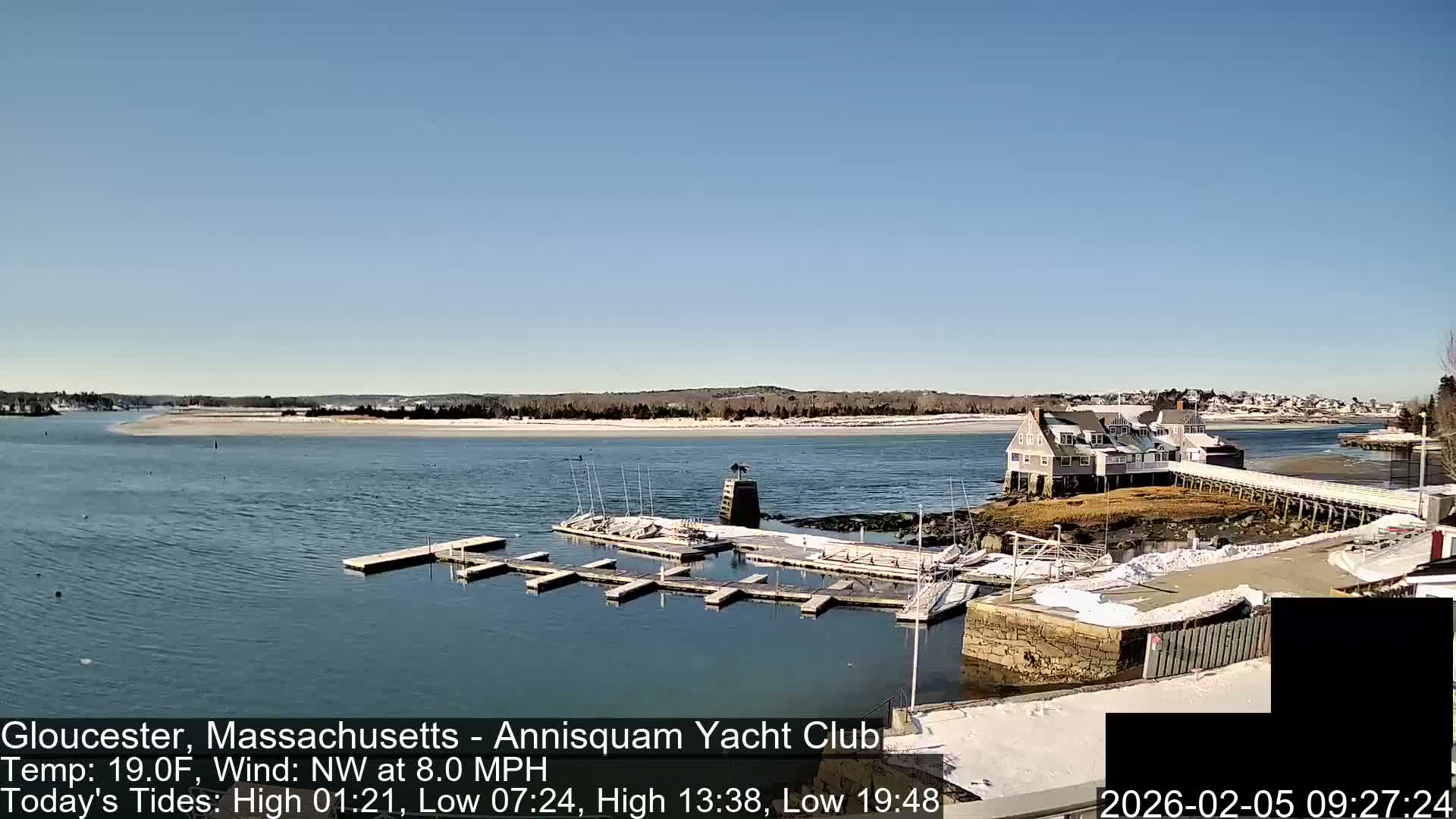 Annisquam Yacht Club Live Cam - Gloucester, Massachusetts, USA 