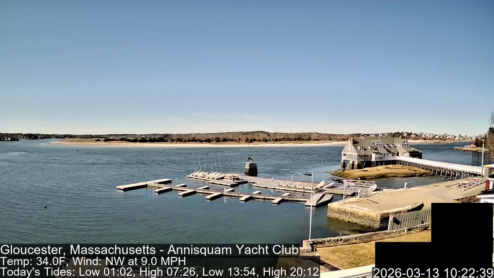 Annisquam Yacht Club Live Cam - Gloucester, Massachusetts, USA 