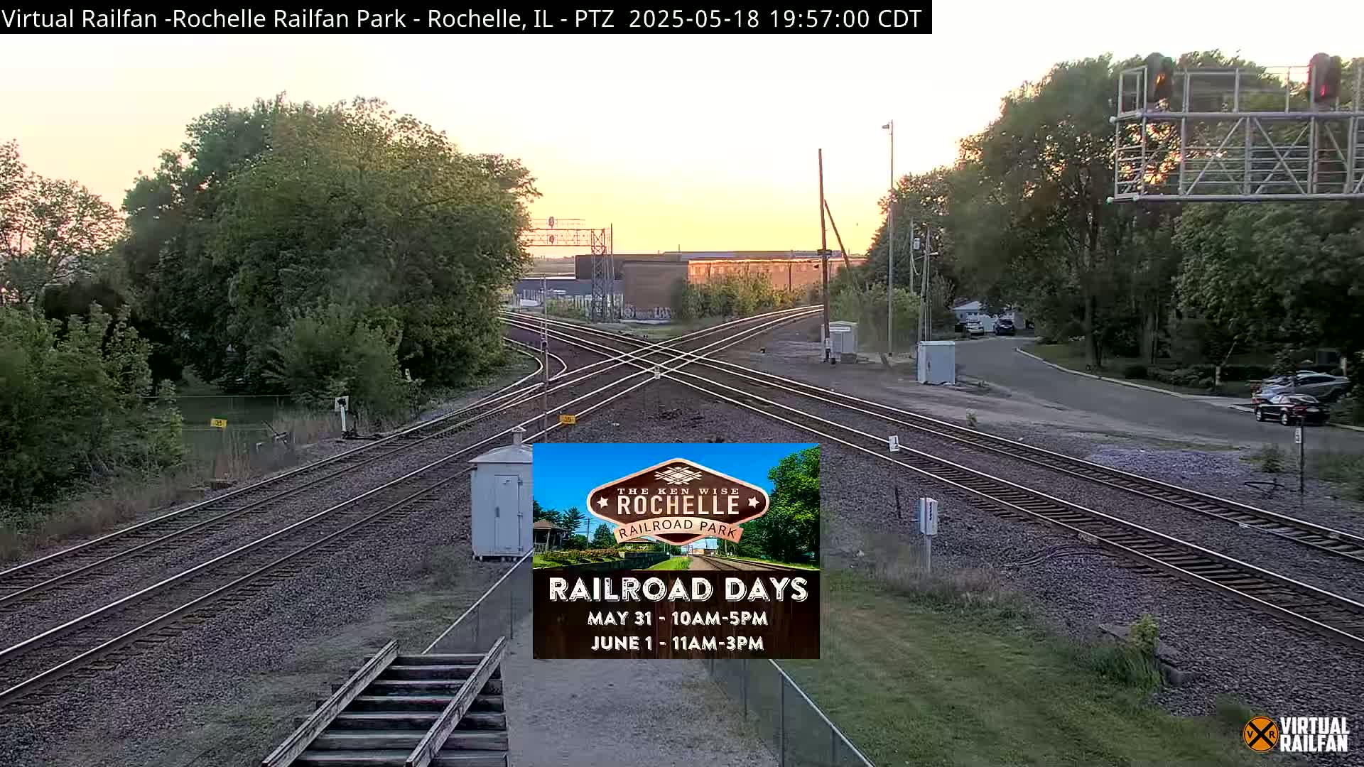 Rochelle Railfan Park Railroad Junction Live Cam - Rochelle, Ogle, Illinois, USA 